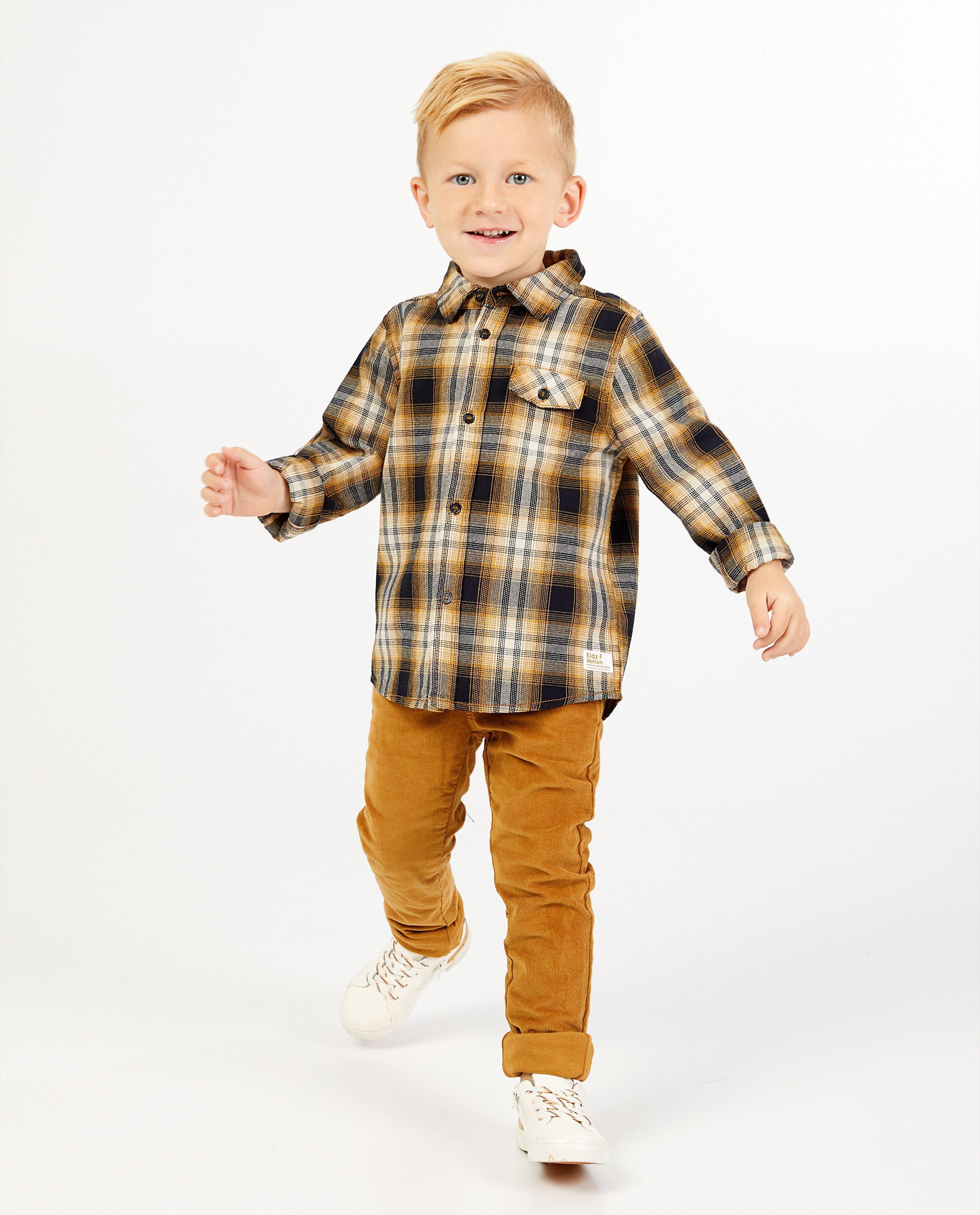 Bruine ribfluwelen broek - stretch - Kidz Nation