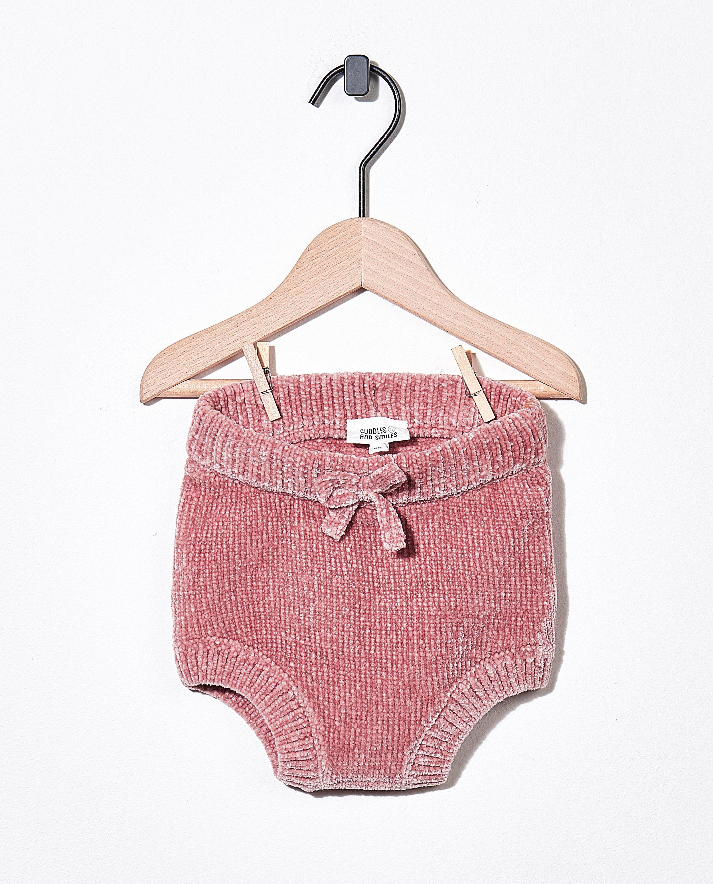 Gebreid pamperbroekje in roze - stretch - Newborn 50-68