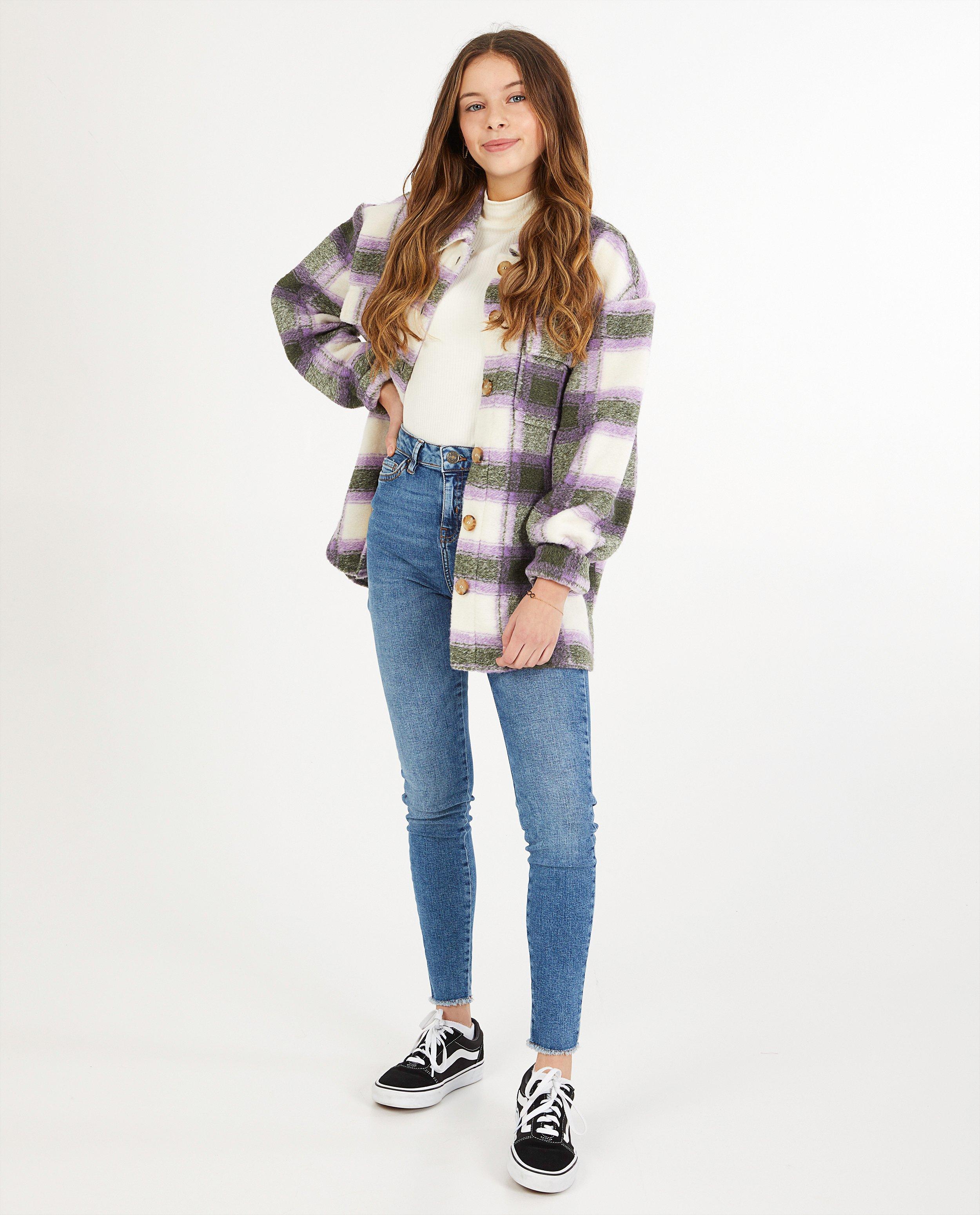 Lila shacket met ruitpatroon - allover - Groggy