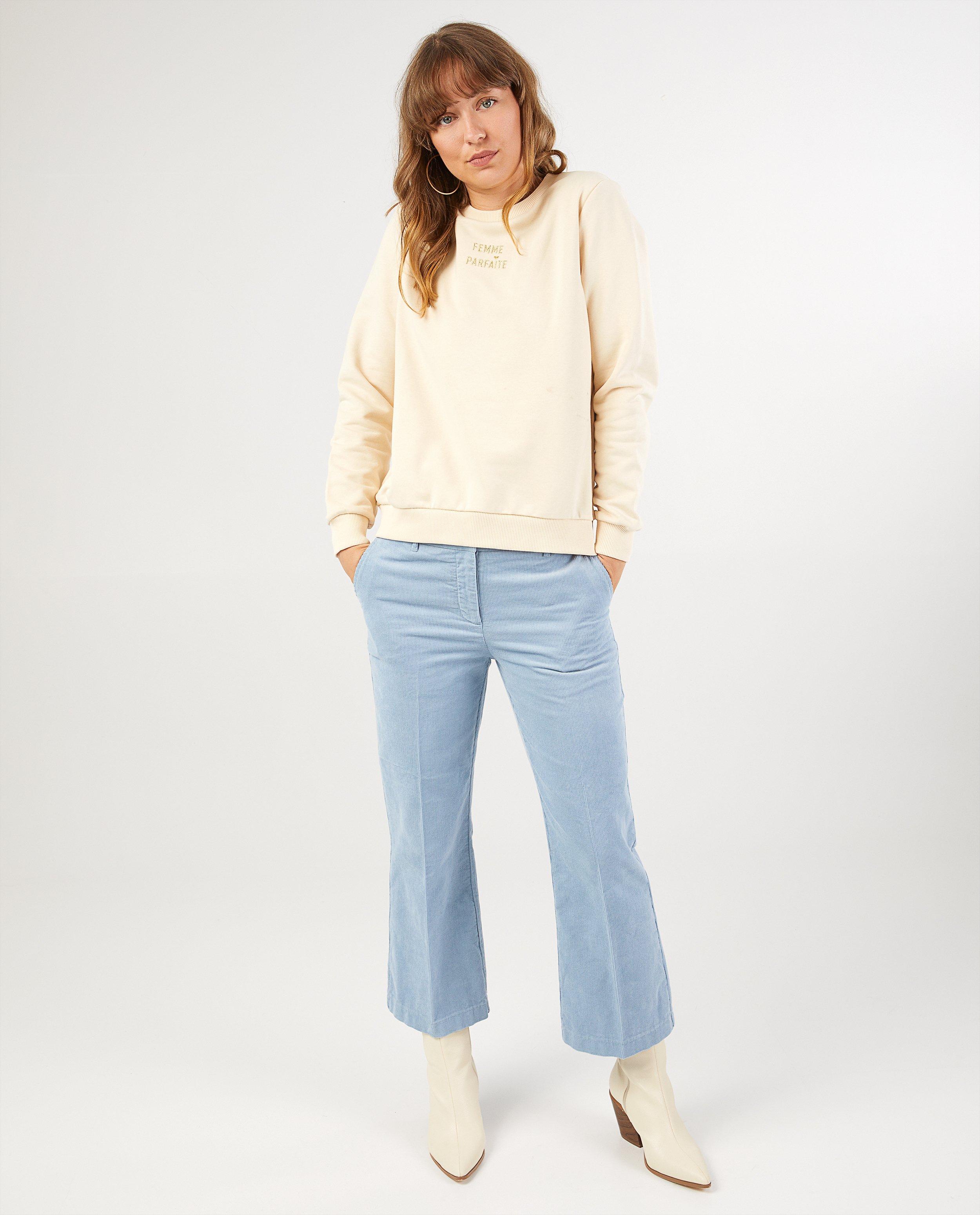 Pantalon bleu clair en velours c&ocirc;tel&eacute; - D&eacute;tails du produit - bleu clair - image num&eacute;ro 1