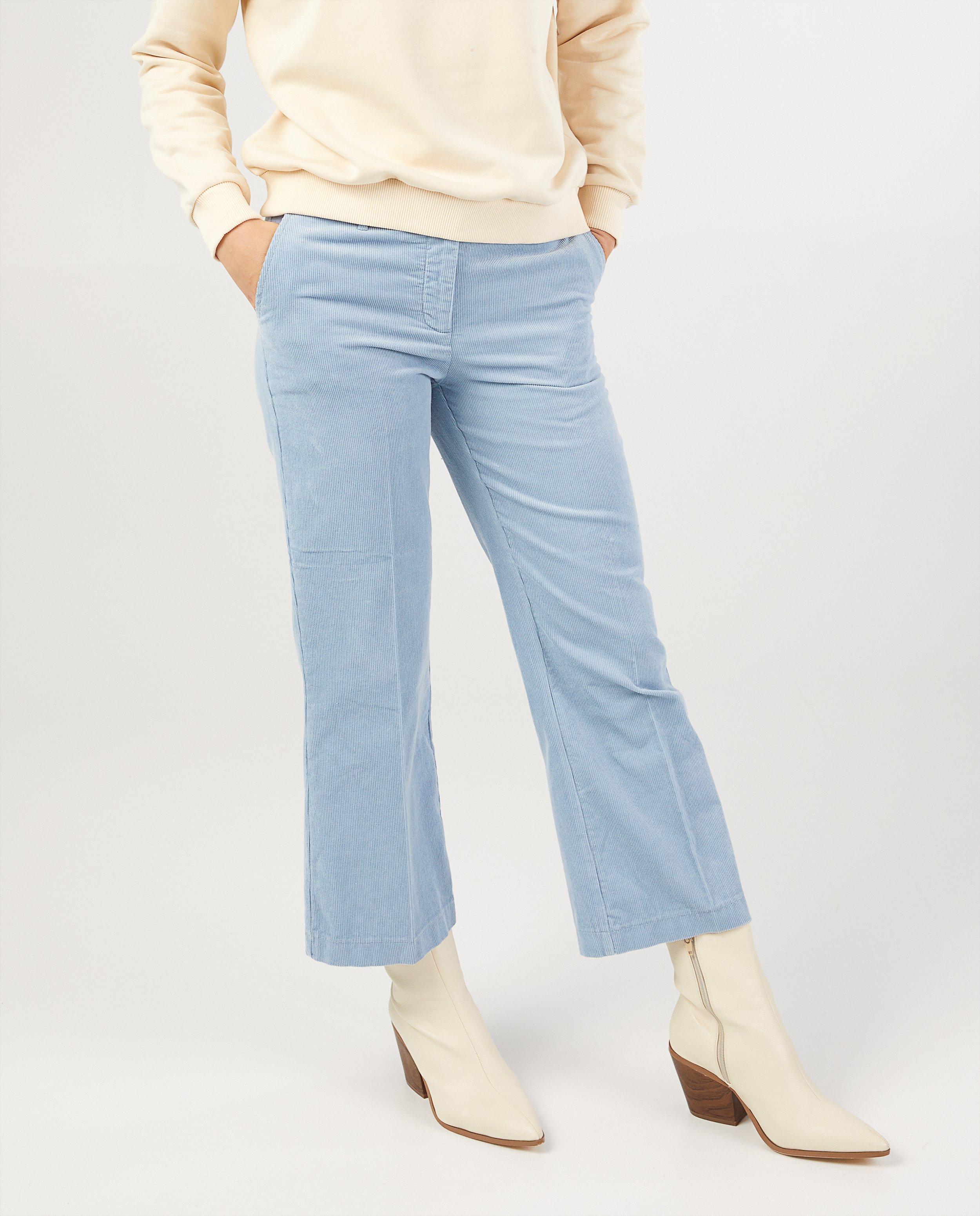 Pantalon bleu clair en velours c&ocirc;tel&eacute; - D&eacute;tails du produit - bleu clair - image num&eacute;ro 2