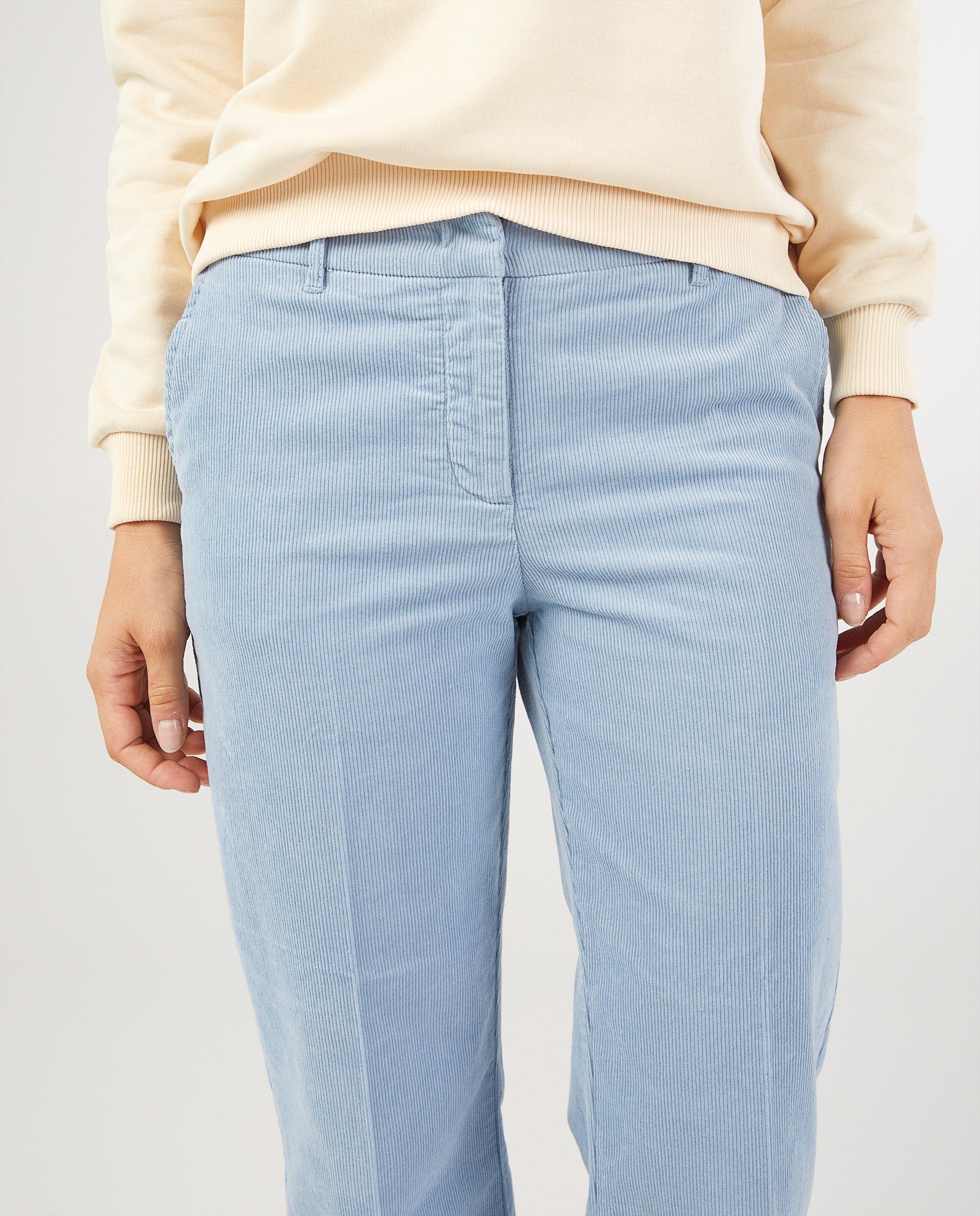 Pantalon bleu clair en velours c&ocirc;tel&eacute; - D&eacute;tails du produit - bleu clair - image num&eacute;ro 5