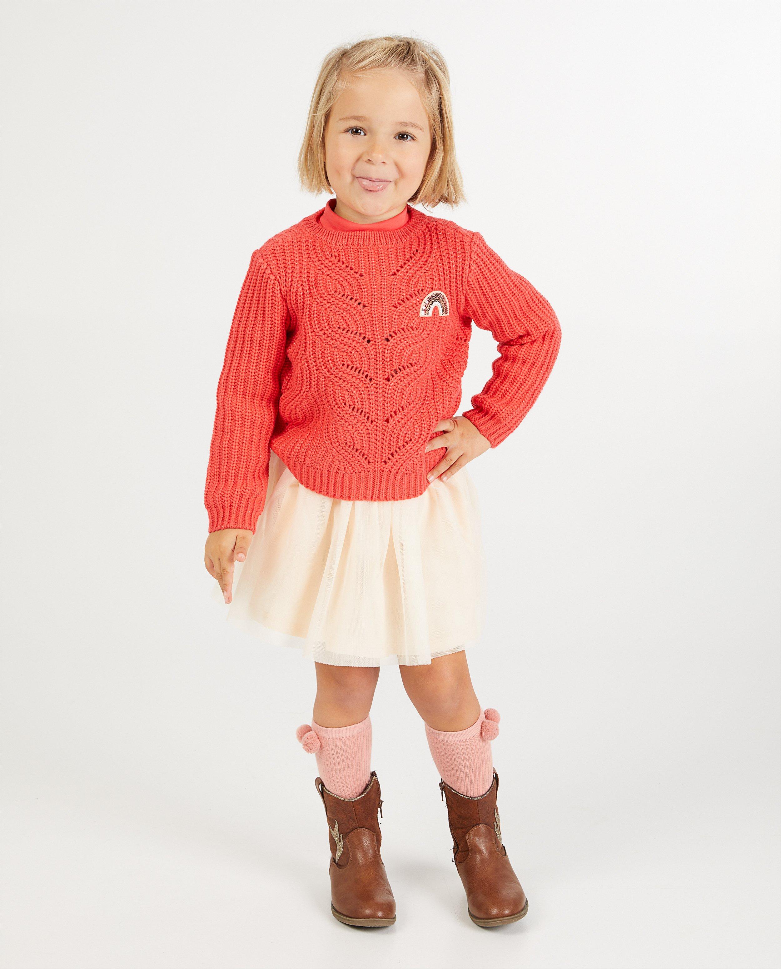 Pull rose foncé avec fil métallisé K3 - motif de torsades - K3