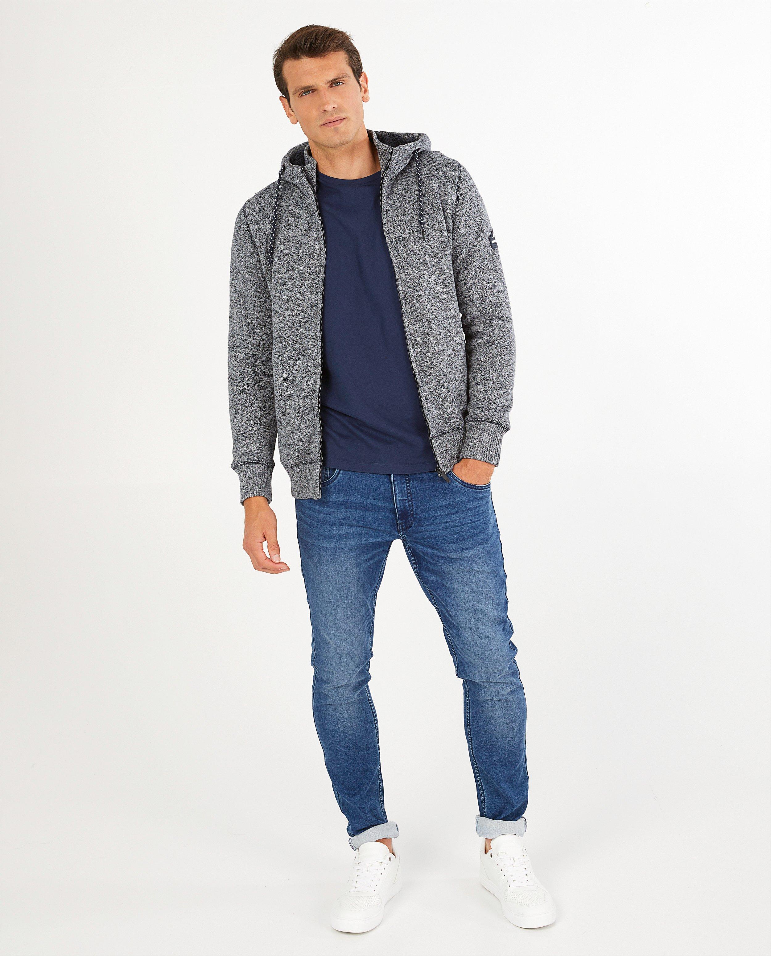 Grijs sweatvest met capuchon - gemêleerd - Quarterback