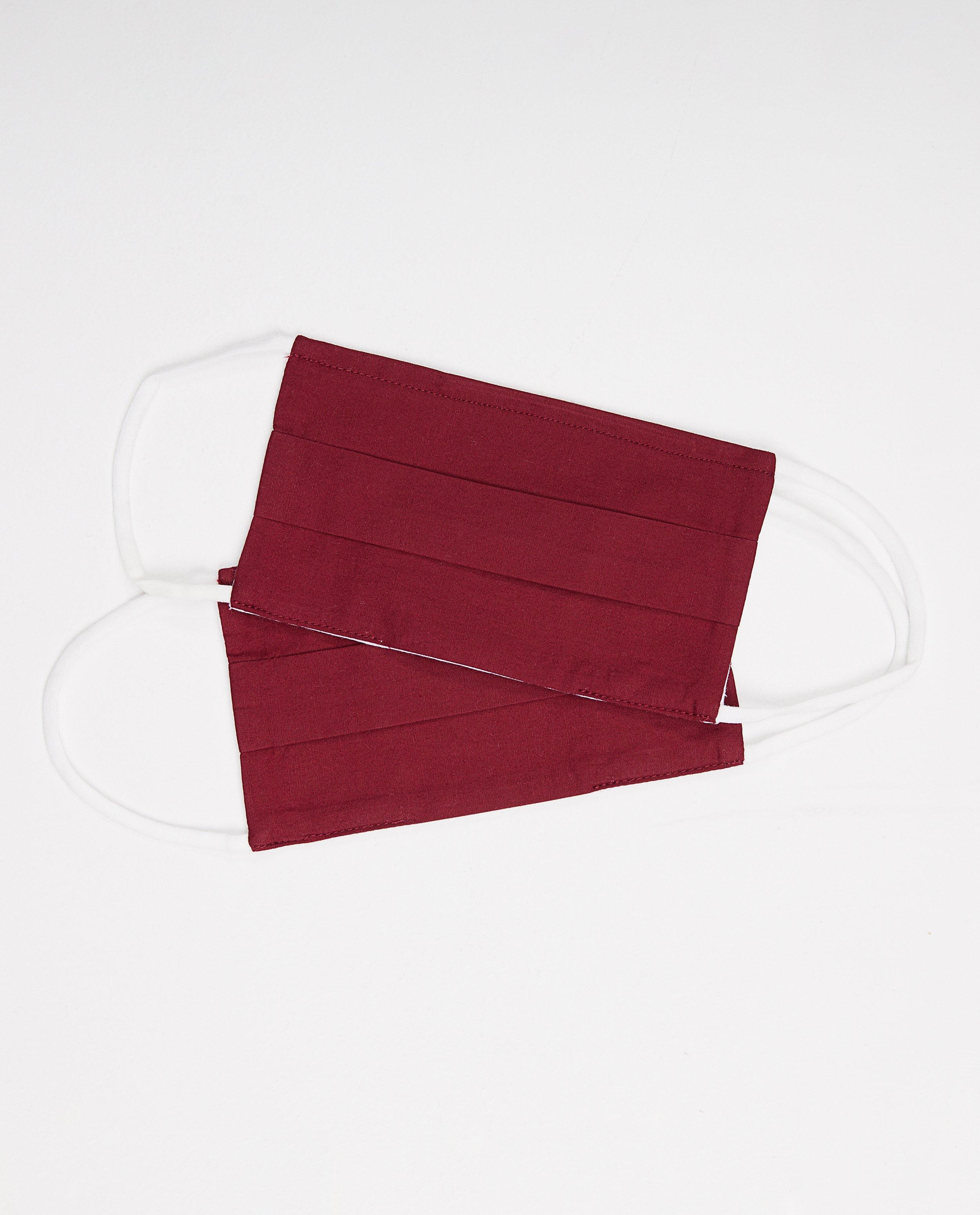 2 wijnroze mondmaskers - unisex - set van 2 - JBC