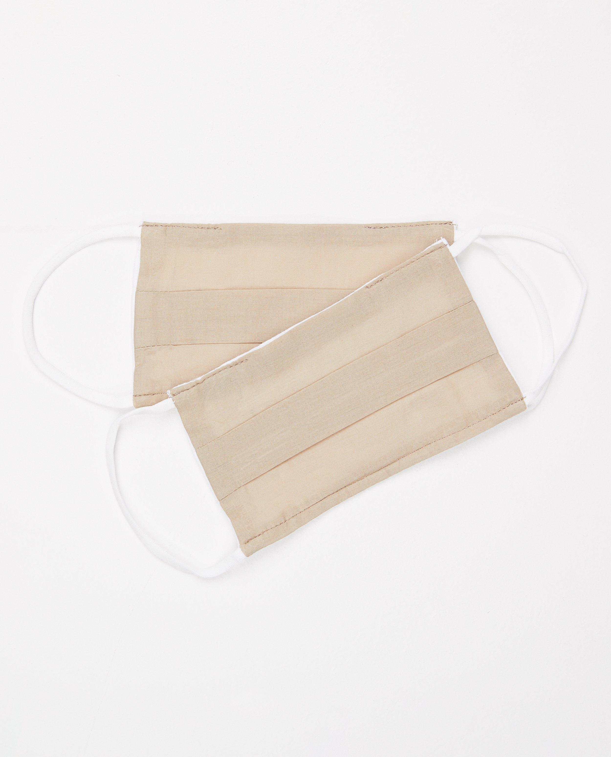 2 beige mondmaskers - unisex - set van 2 - JBC