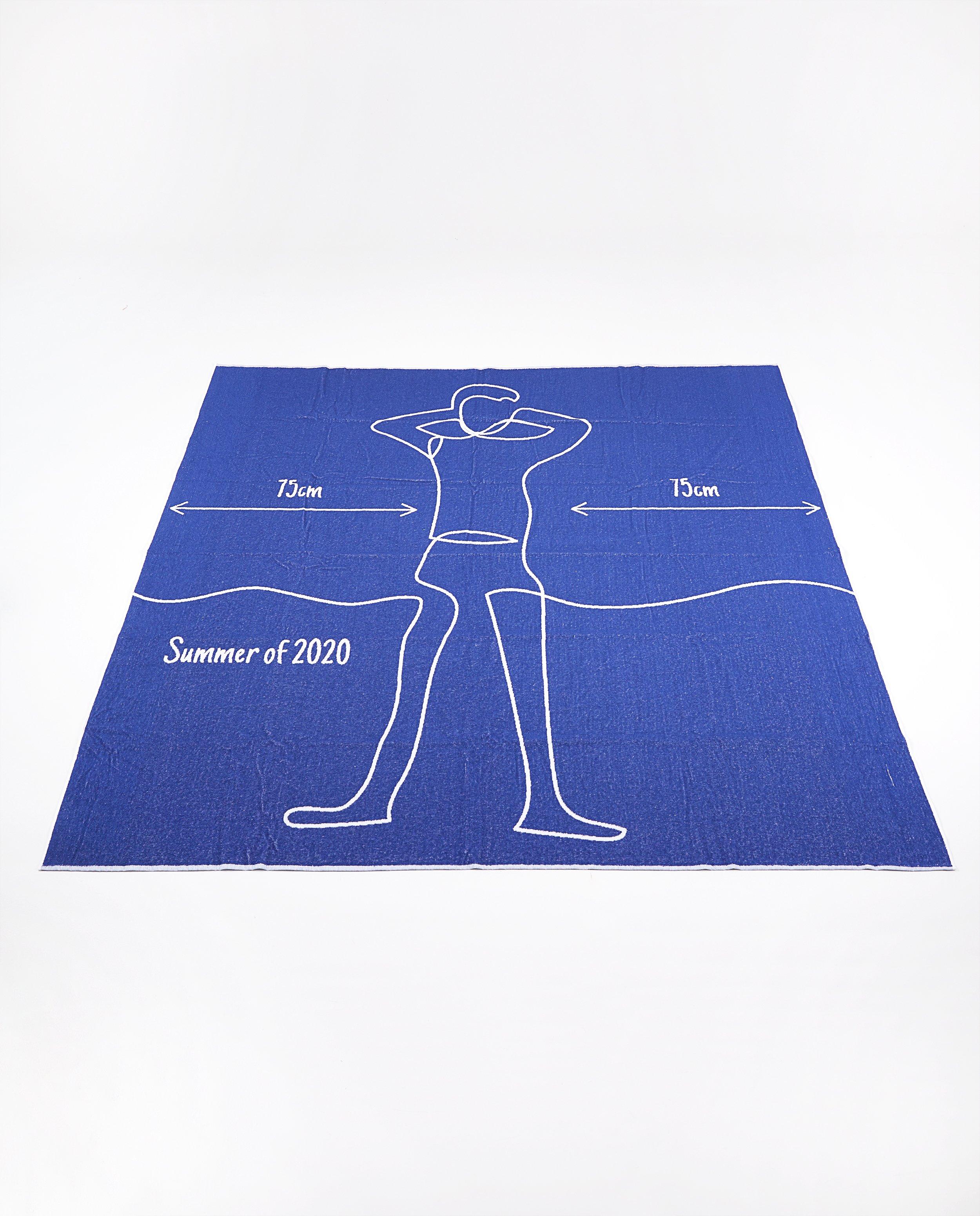 Serviette de bain bleue anti-coronavirus - hommes - JBC
