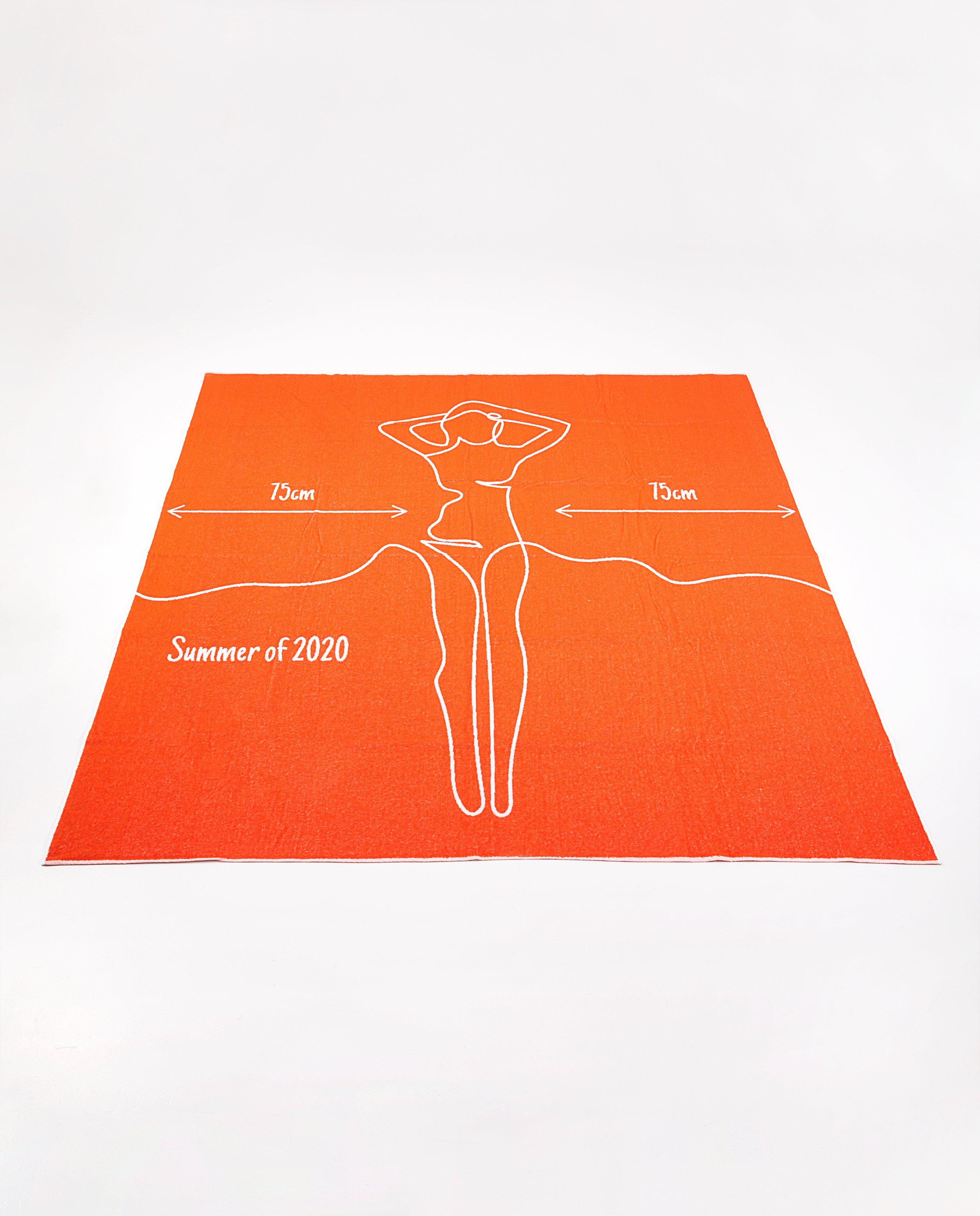 Serviette de bain orange anti-coronavirus - femmes - JBC