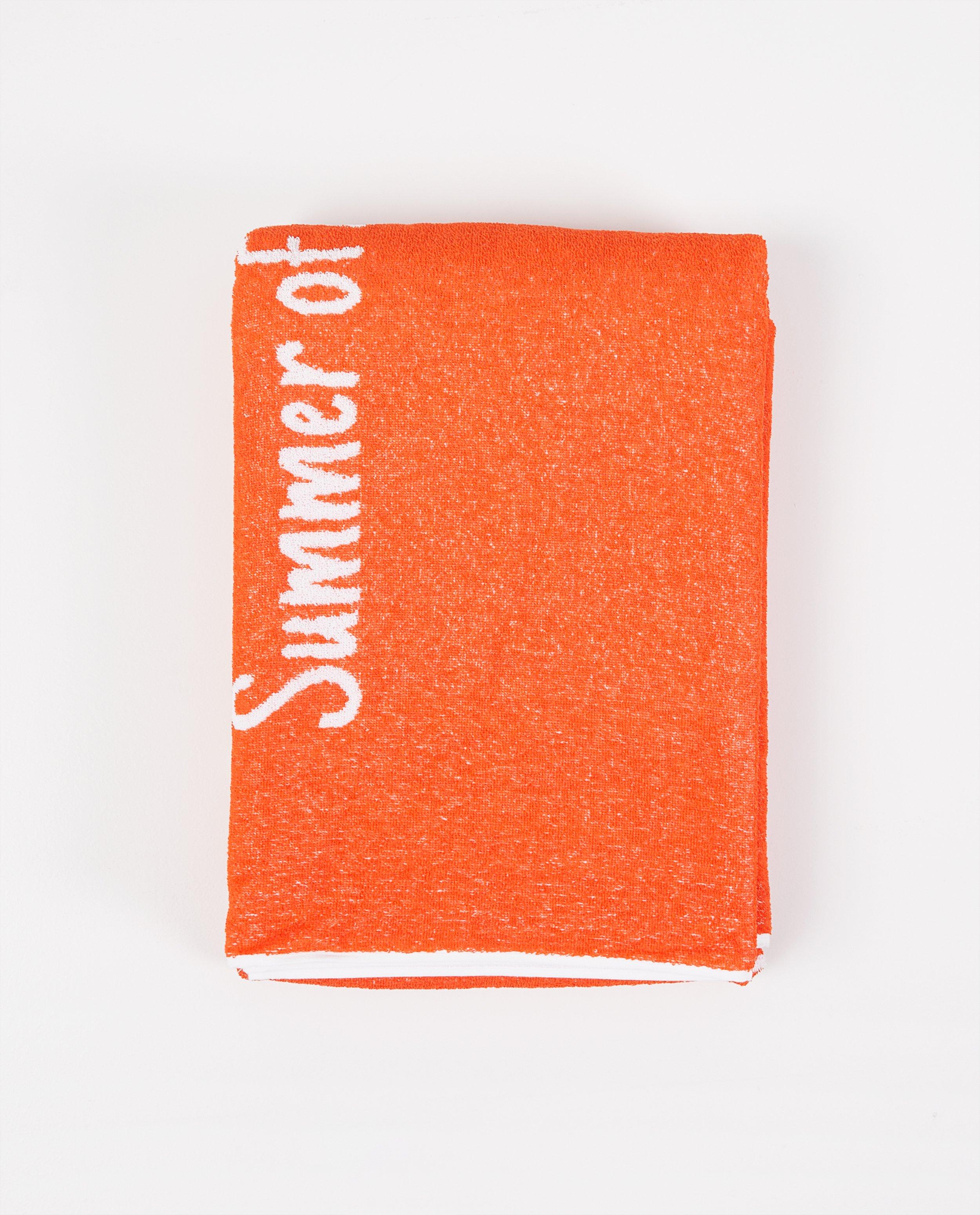 Bonneterie - Serviette de bain orange anti-coronavirus