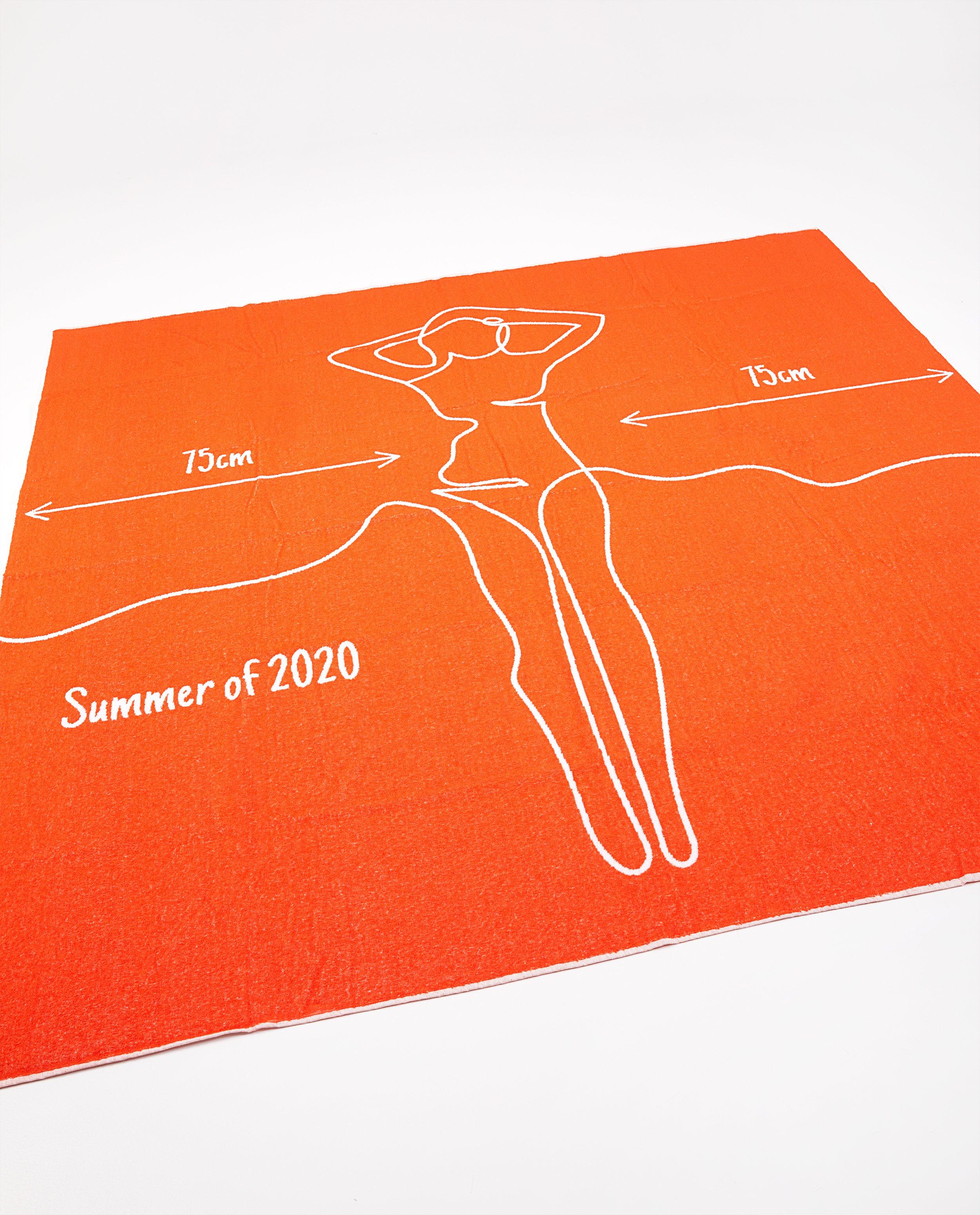 Bonneterie - Serviette de bain orange anti-coronavirus