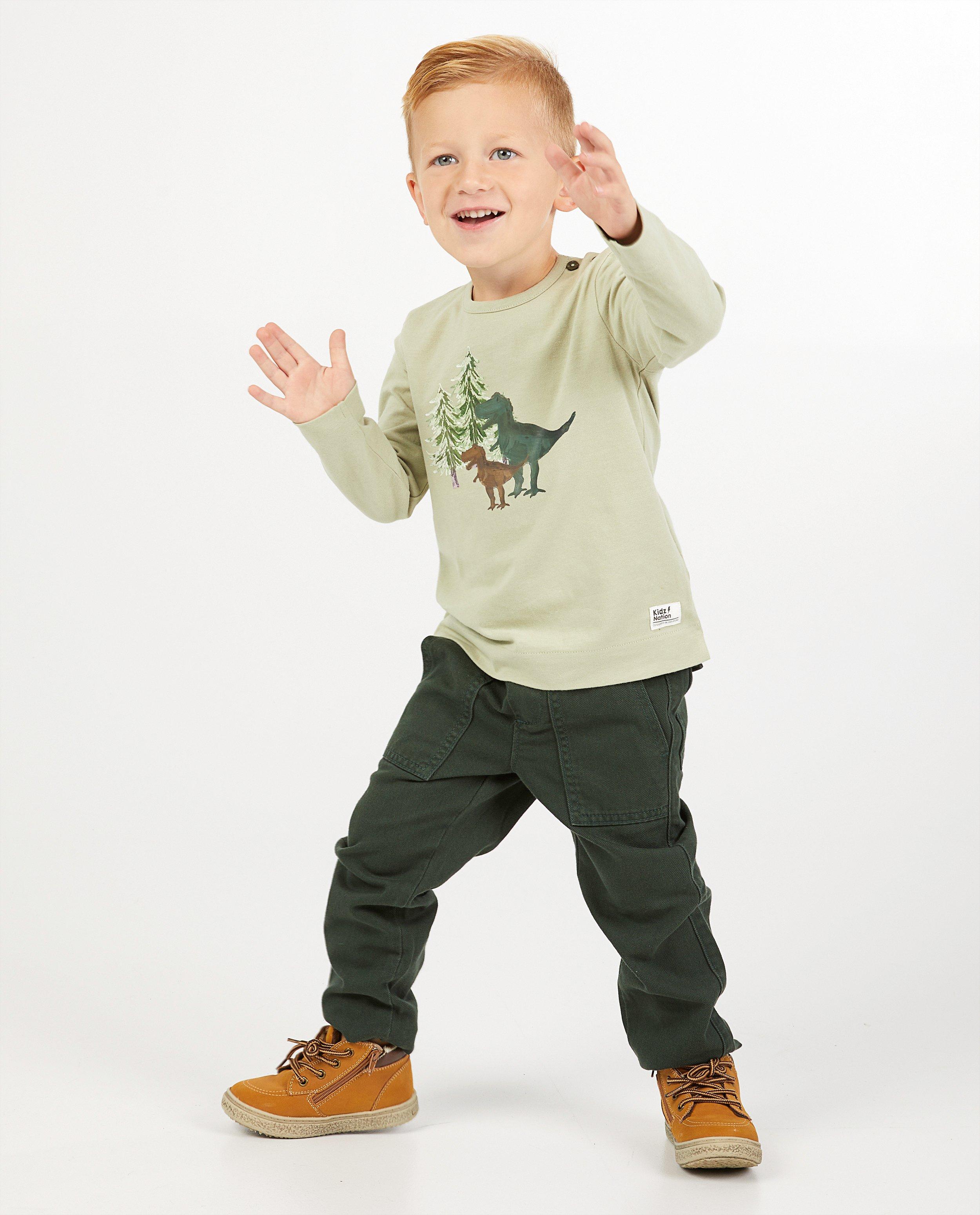 Pantalon vert foncé avec cordon - taille élastique - Kidz Nation