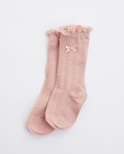 Chaussettes roses avec nœud papillon - à motif tricoté - Newborn 50-68