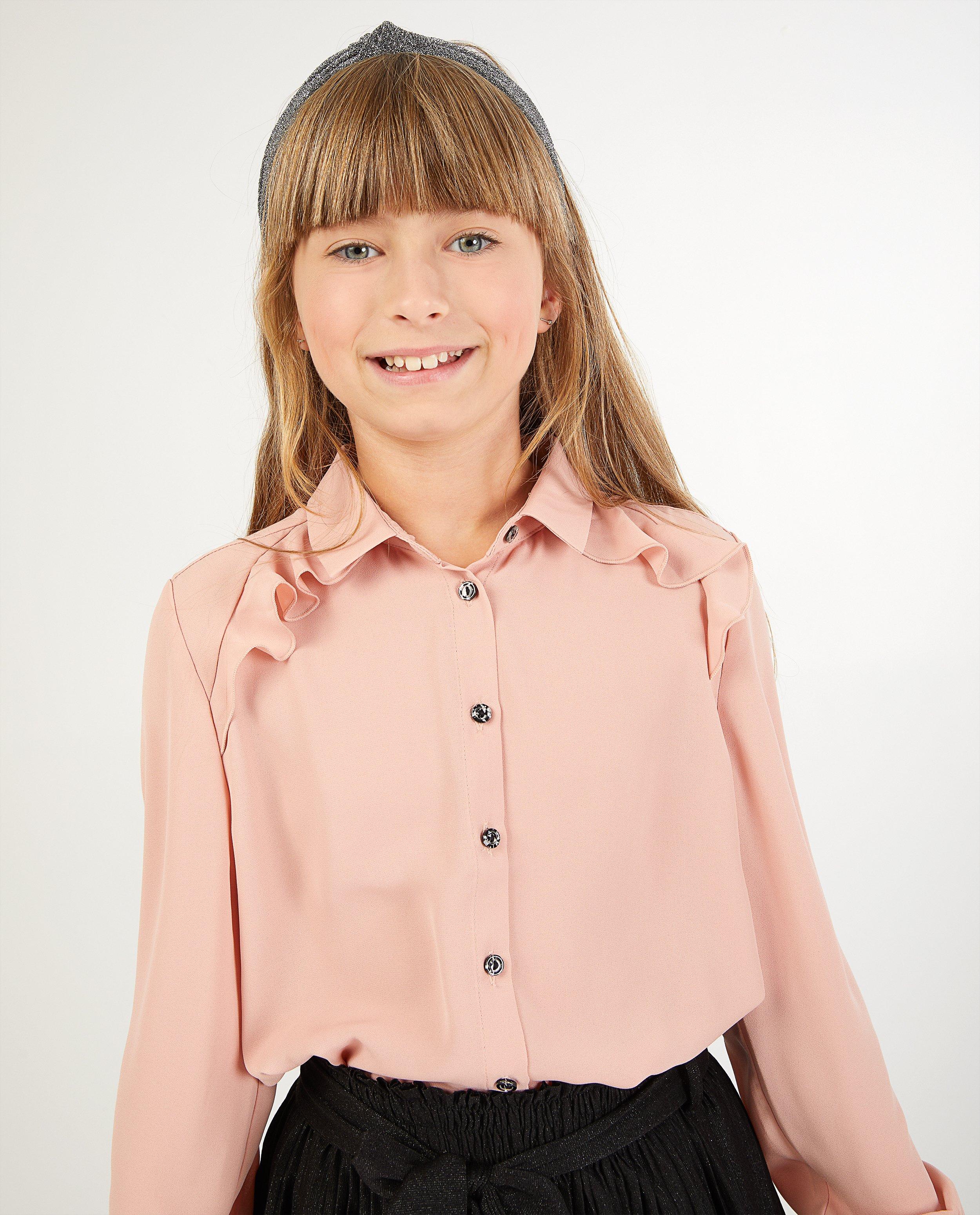 Hemden - Roze hemd met volants