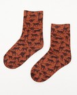 Chaussettes à imprimé animal, pointure 23-34 - brunes - JBC