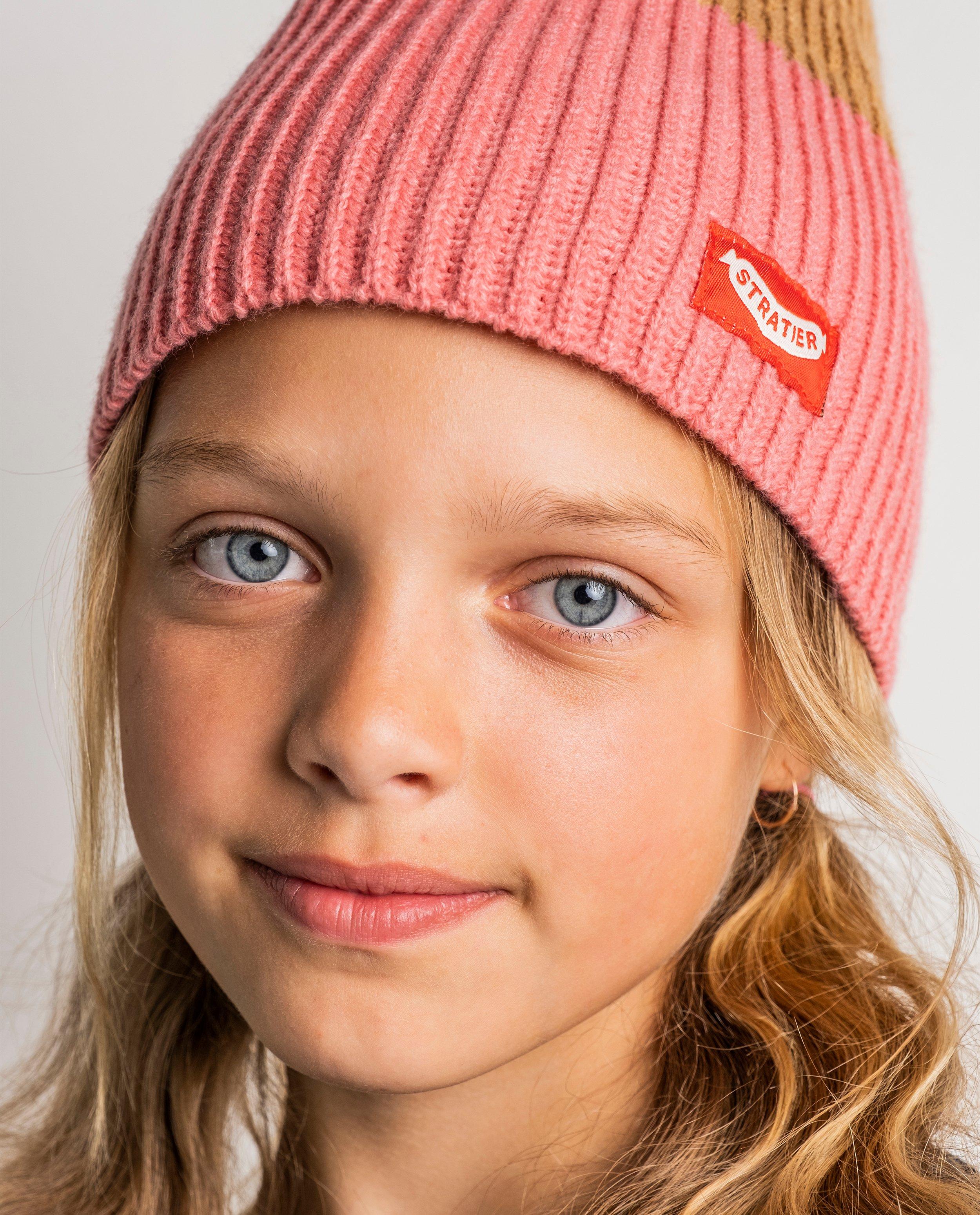 Bruin-roze muts Stratier - gebreid - Stratier