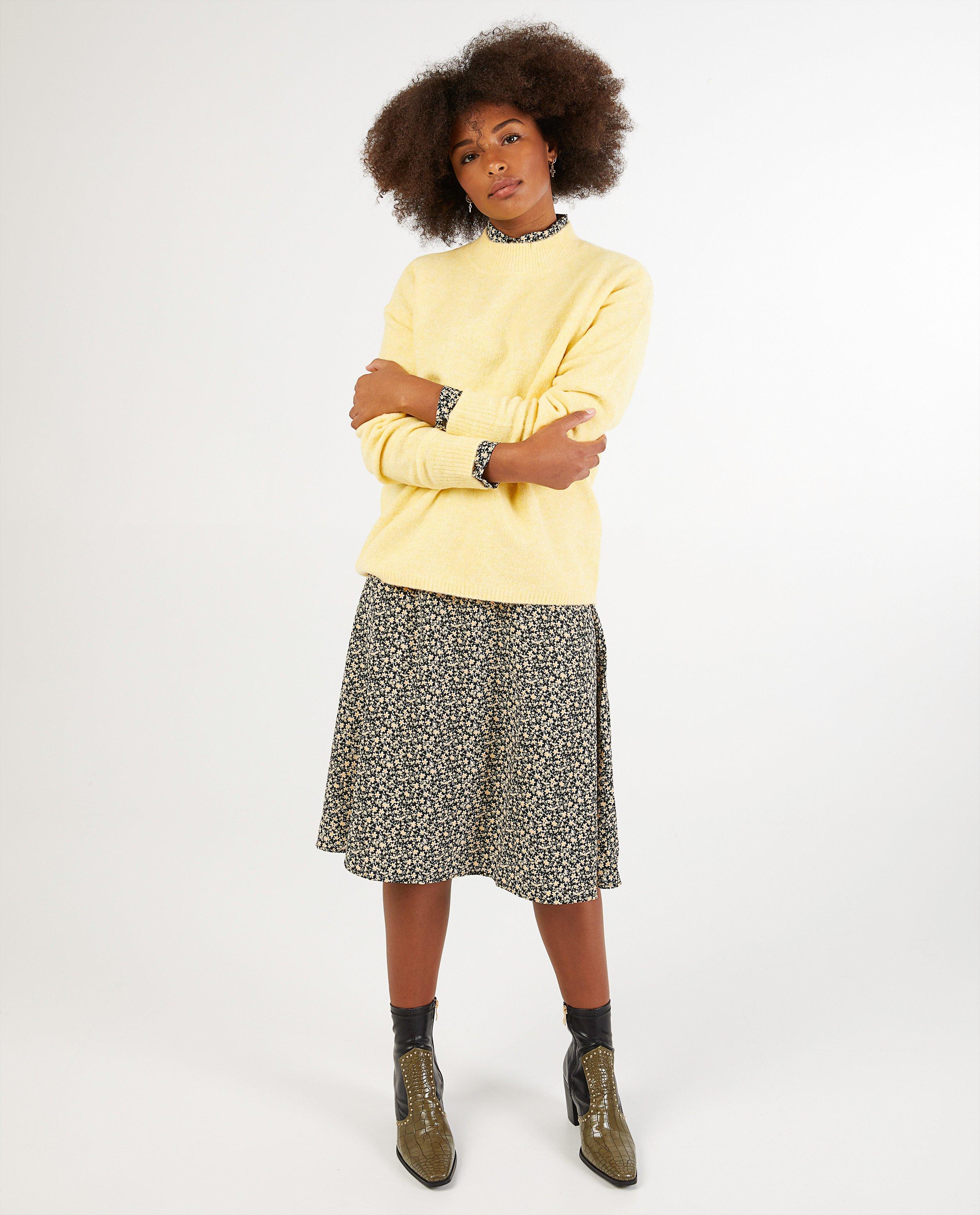 Pull jaune Pieces - en fin tricot - Pieces