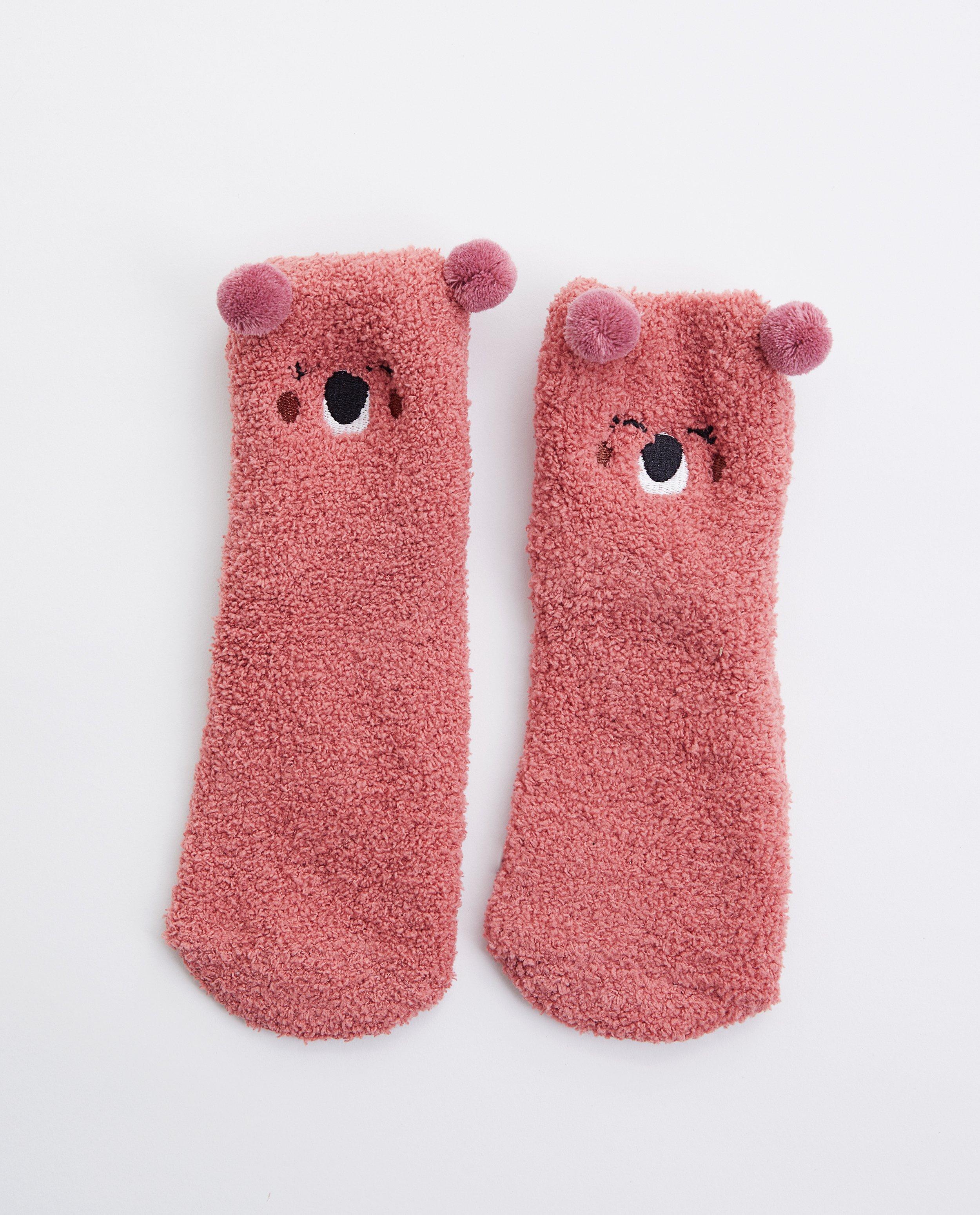 Roze antislip kousen - koala - met oortjes - JBC