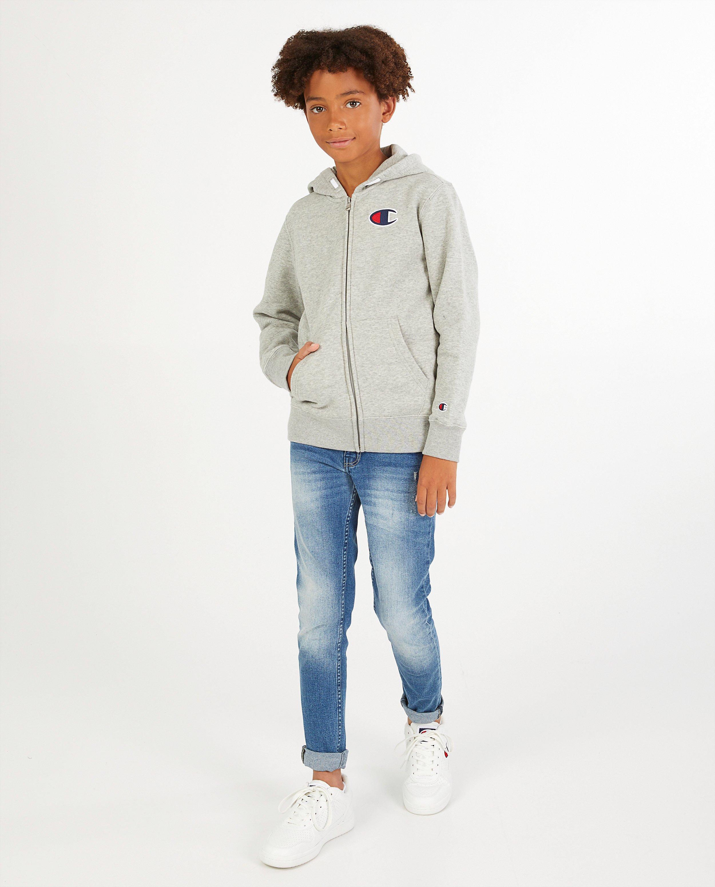 Gilet molletonné gris Champion - avec capuchon fixe - Champion