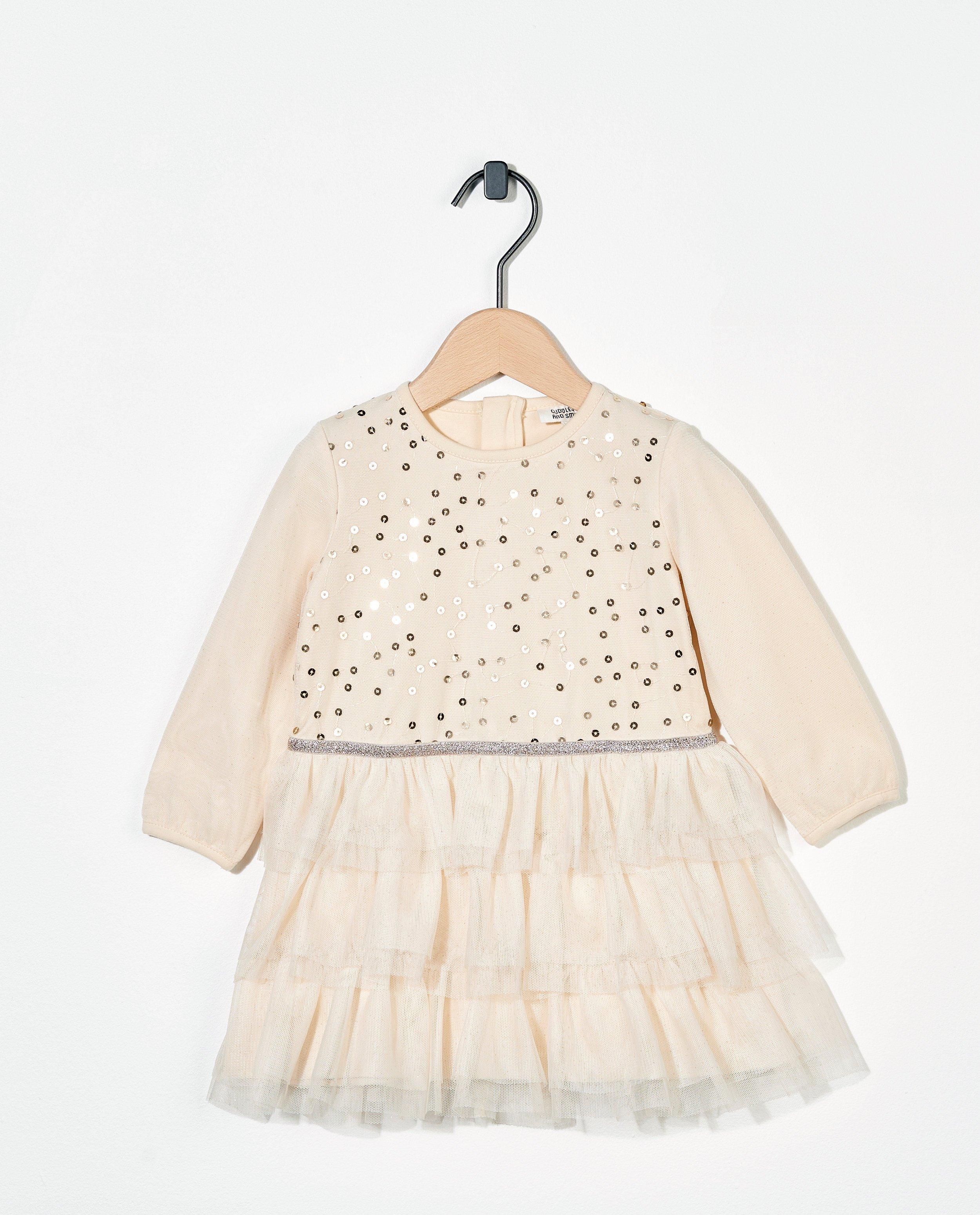 Robe écrue avec du tulle - à paillettes - Cuddles and Smiles