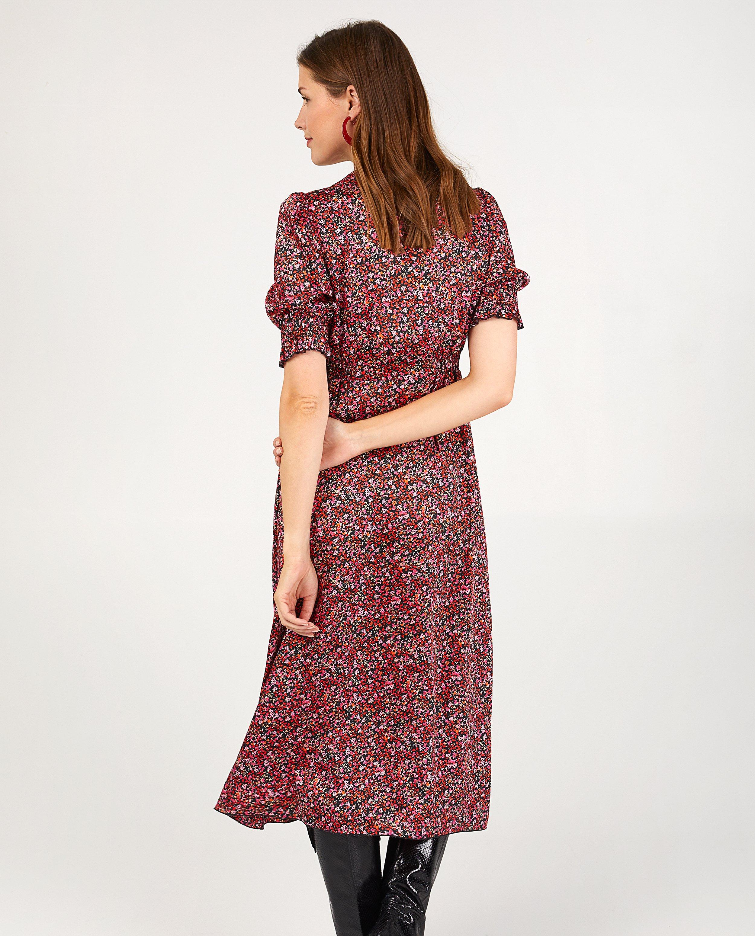 Zwarte jurk met bloemenprint Youh! - Product Detail - rood - afbeelding nummer 3