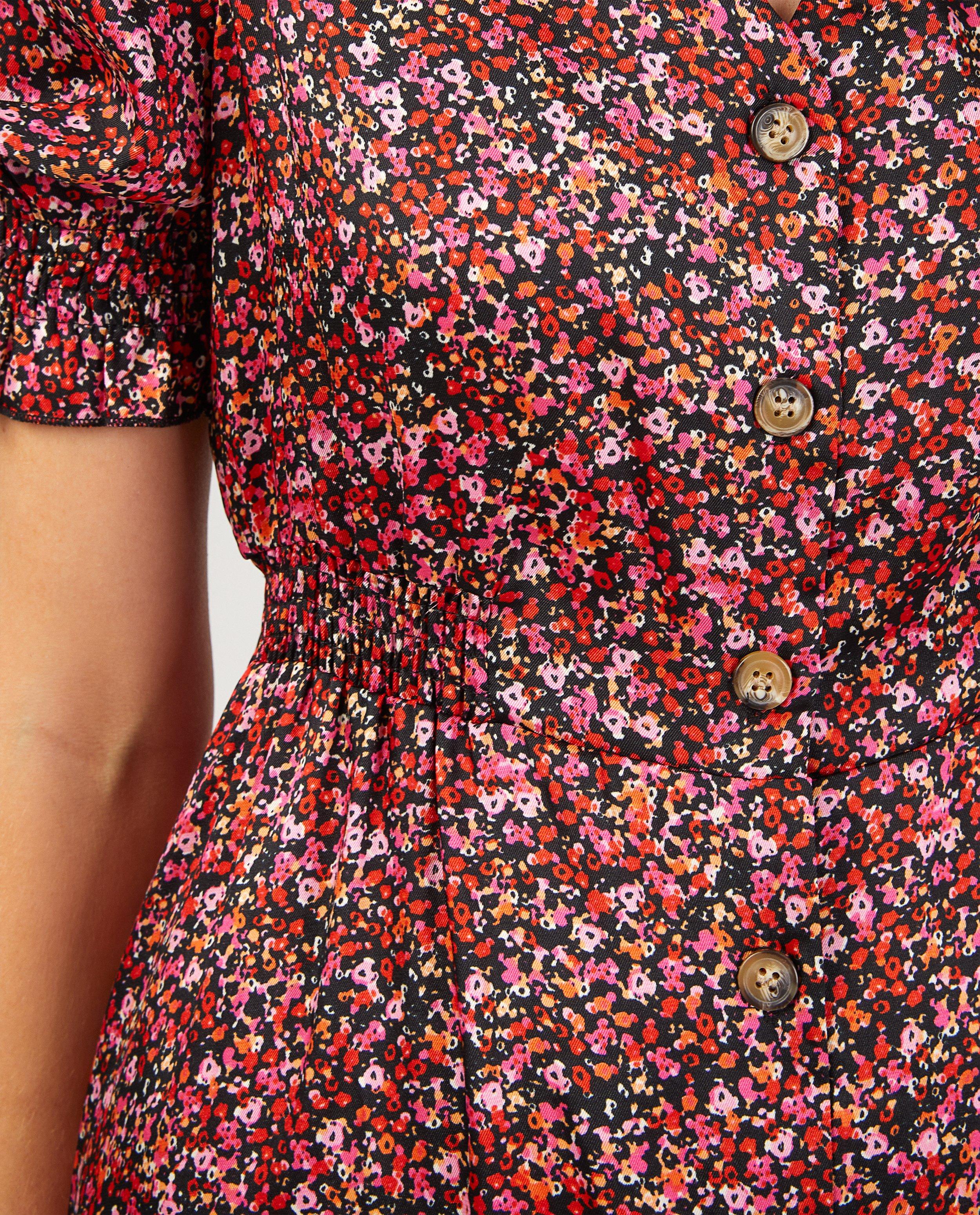 Zwarte jurk met bloemenprint Youh! - Product Detail - rood - afbeelding nummer 5