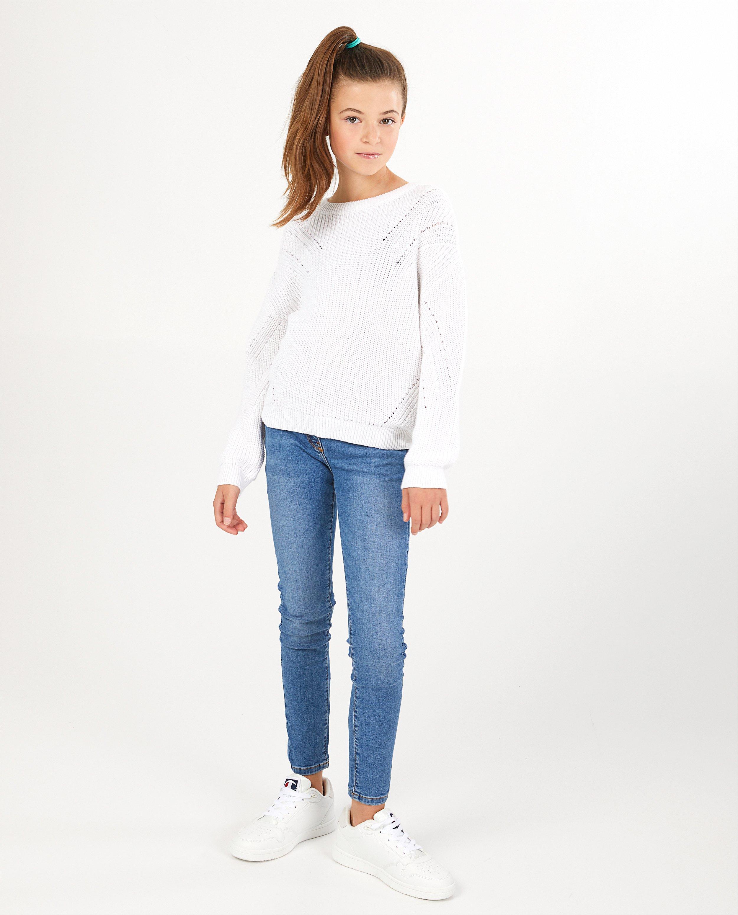 Lichtblauwe jeans, skinny fit - met wassing - JBC