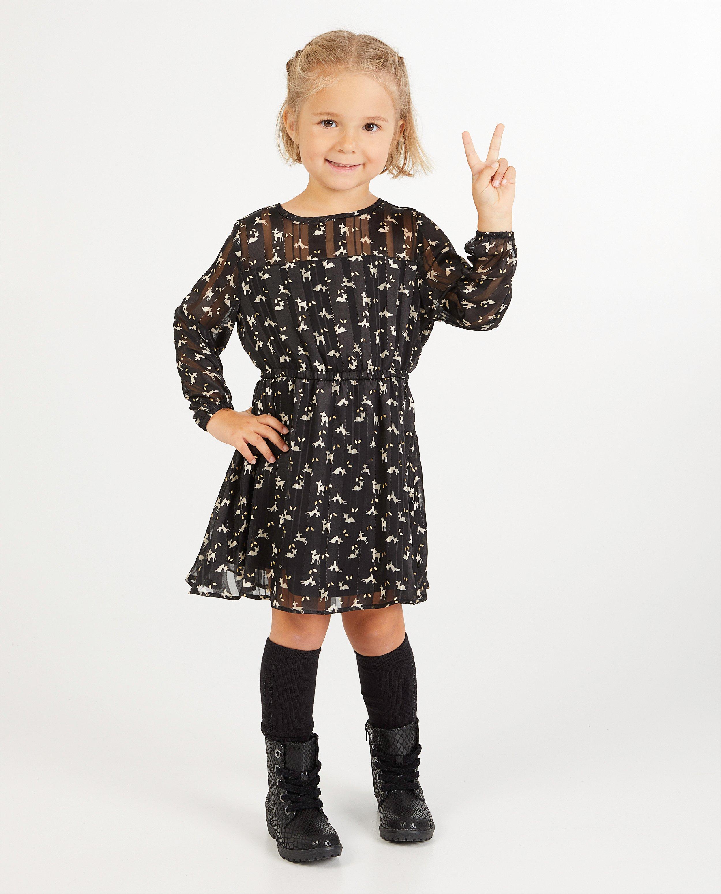 Robe noire à imprimé - faons - Milla Star