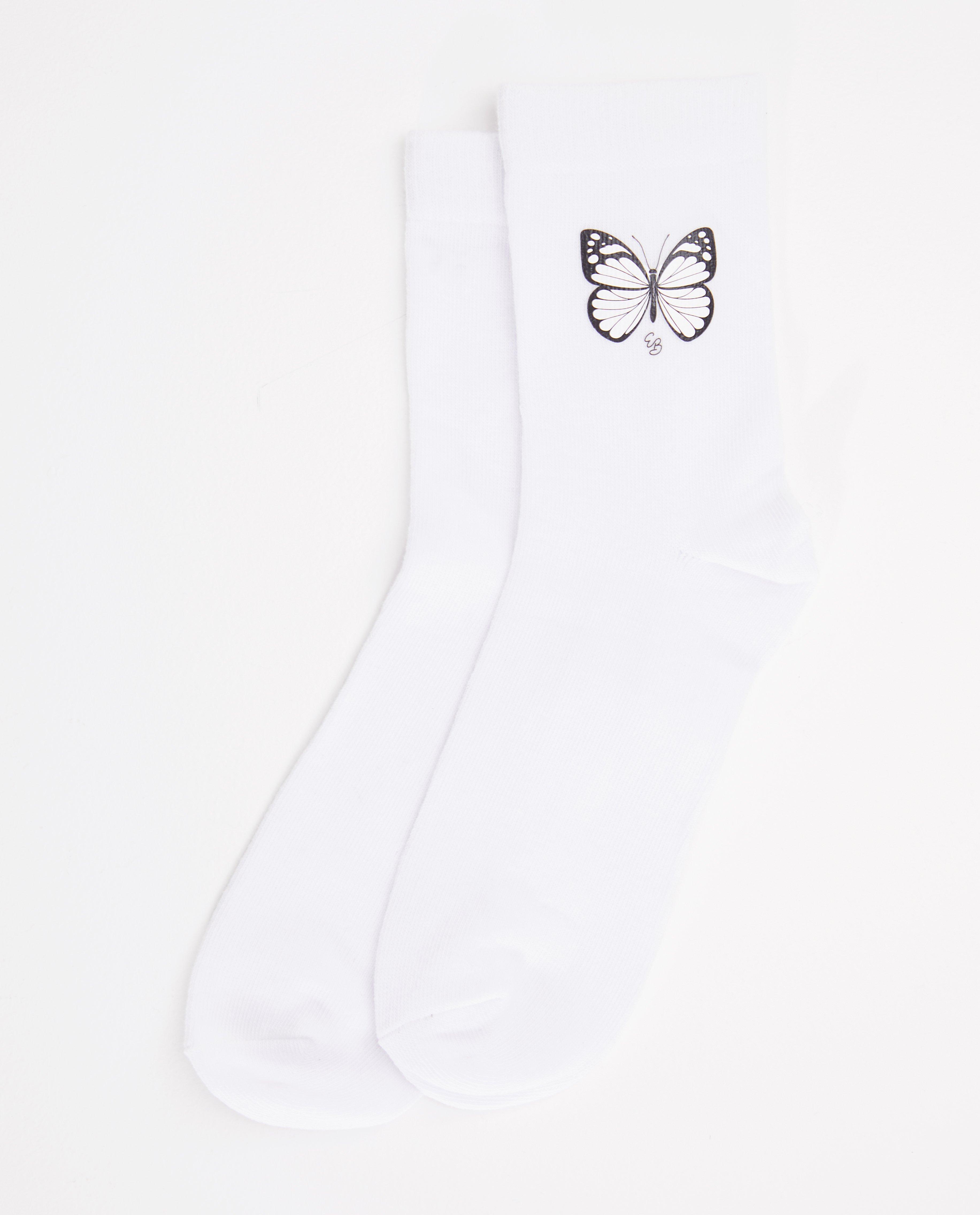 Chaussettes blanches Elisa Bruart - avec un papillon - Elisa Bruart