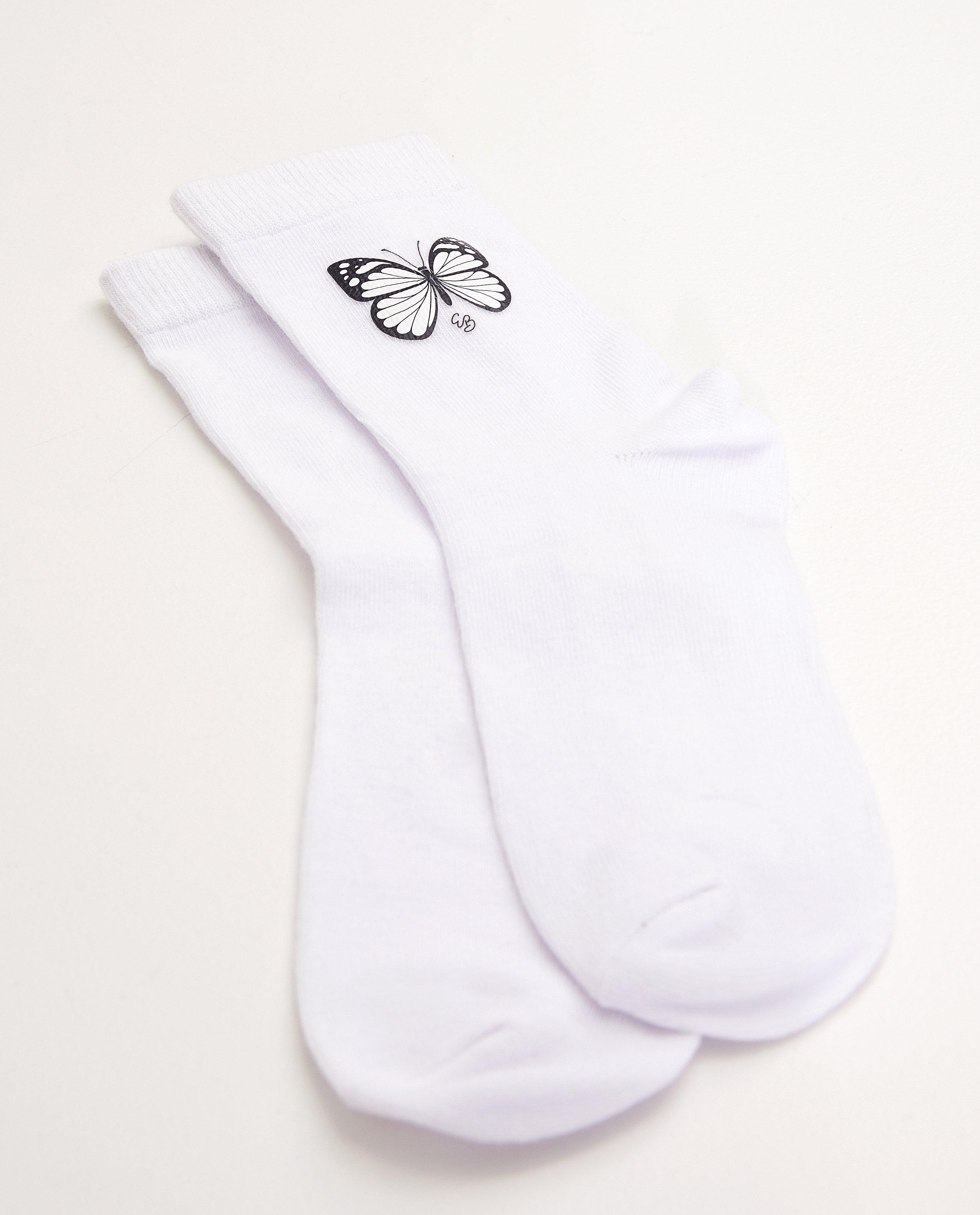 Chaussettes - Sokken met vlinderprint