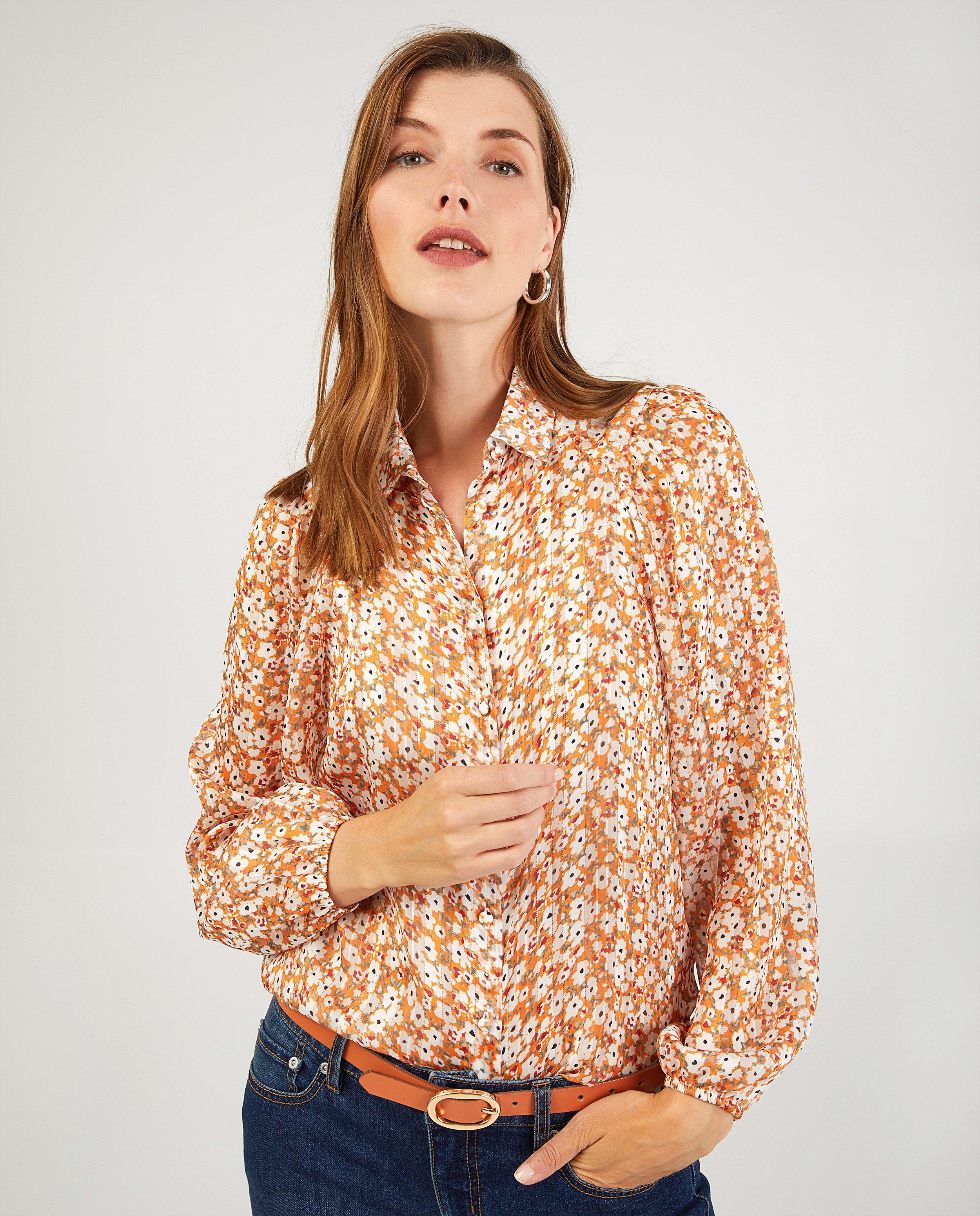 Oranje hemd met bloemenprint Youh! - Product Detail - geel - afbeelding nummer 2