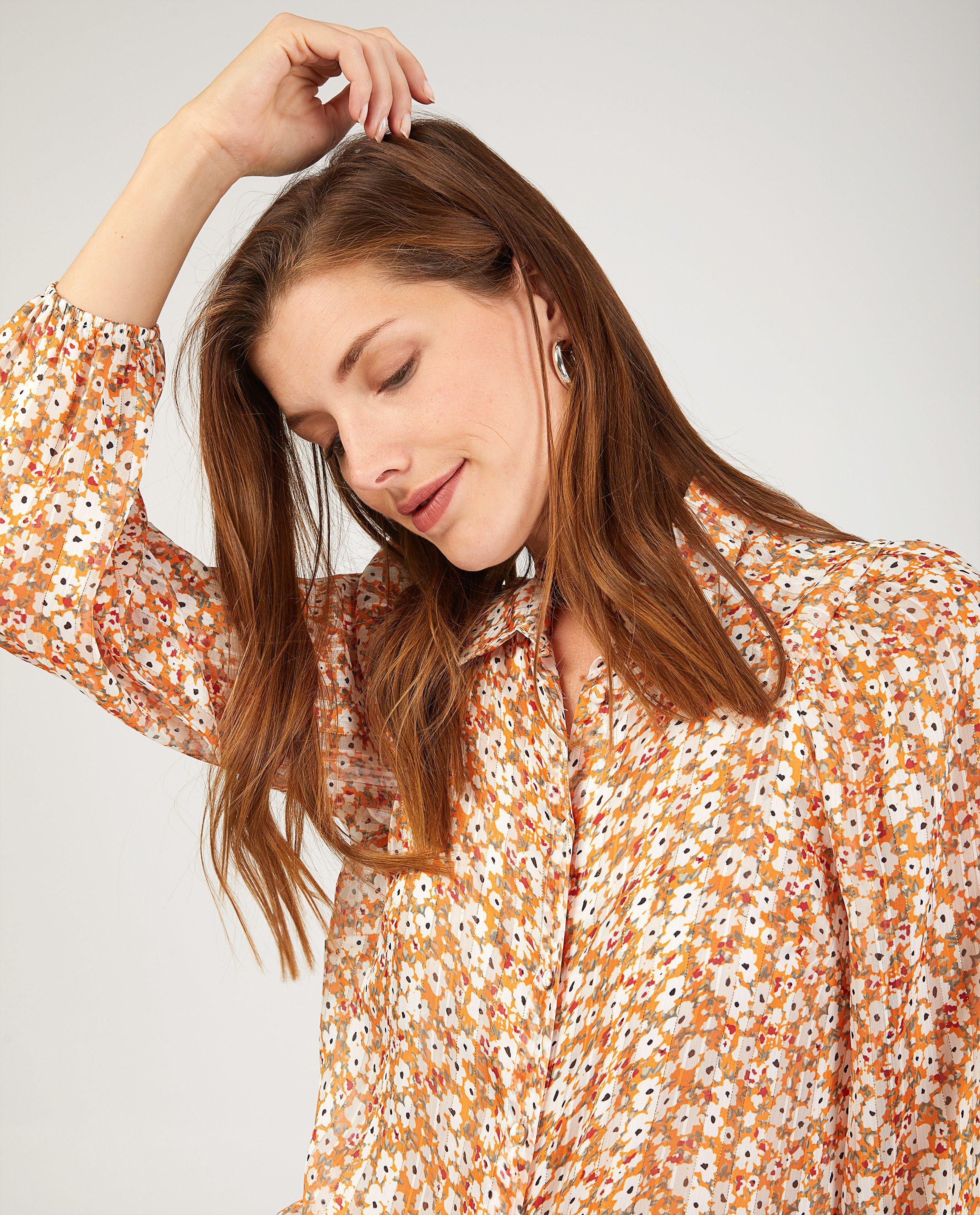 Oranje hemd met bloemenprint Youh! - Product Detail - geel - afbeelding nummer 4