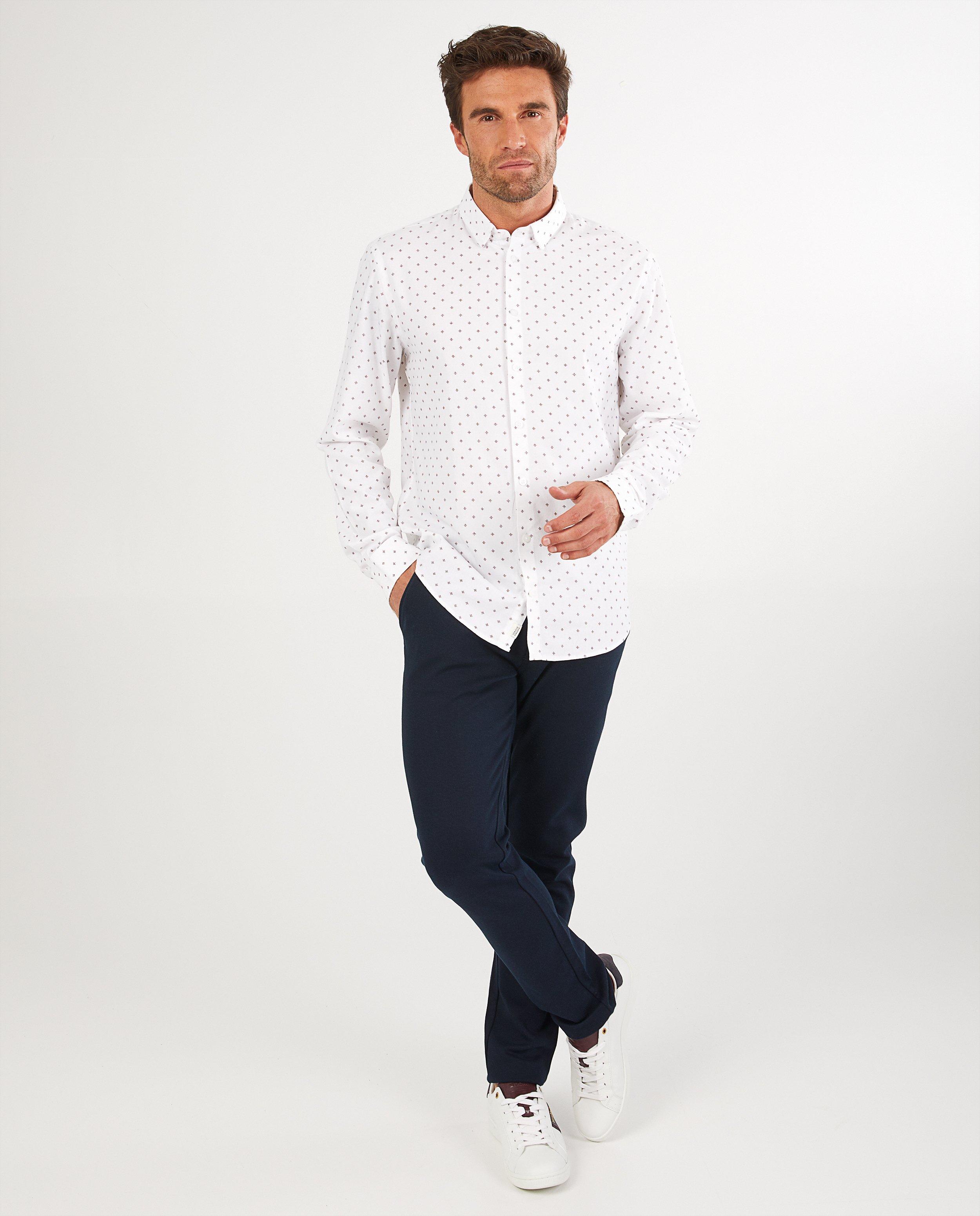 Blauwe geklede broek League Danois - stretch - League Danois