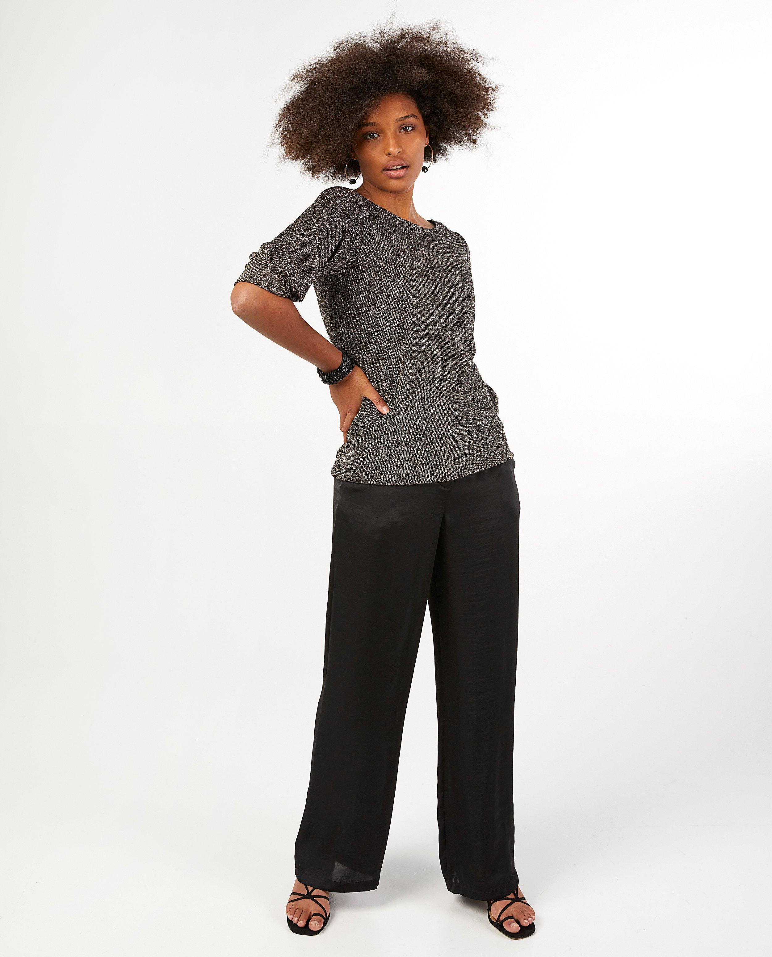 Donkergrijze blouse Sora - met metaaldraad - Sora