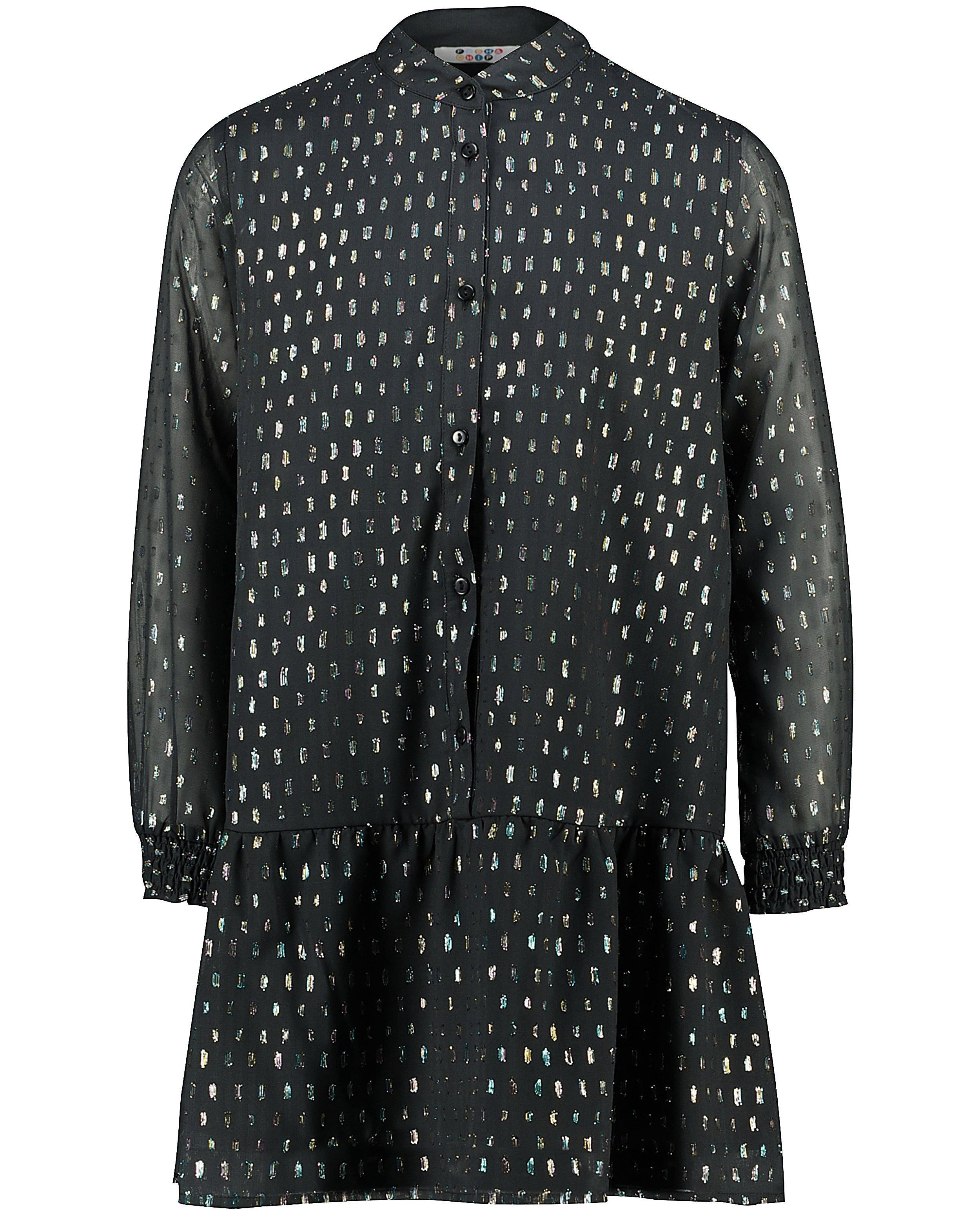 Robes - Zwarte jurk met streepjes