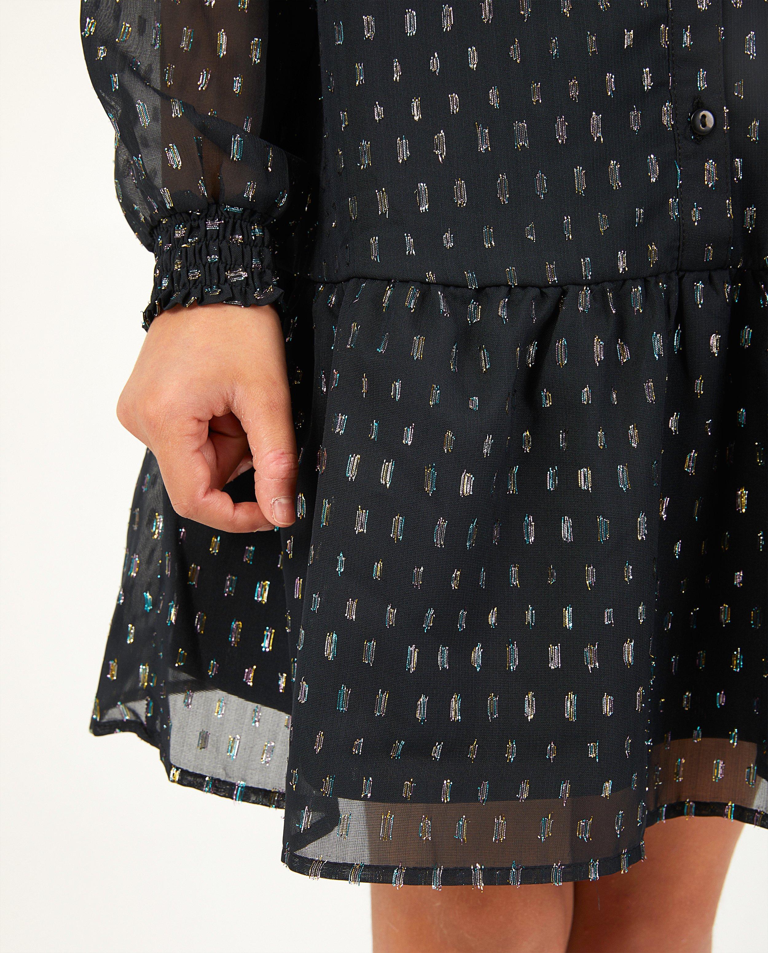 Robes - Zwarte jurk met streepjes