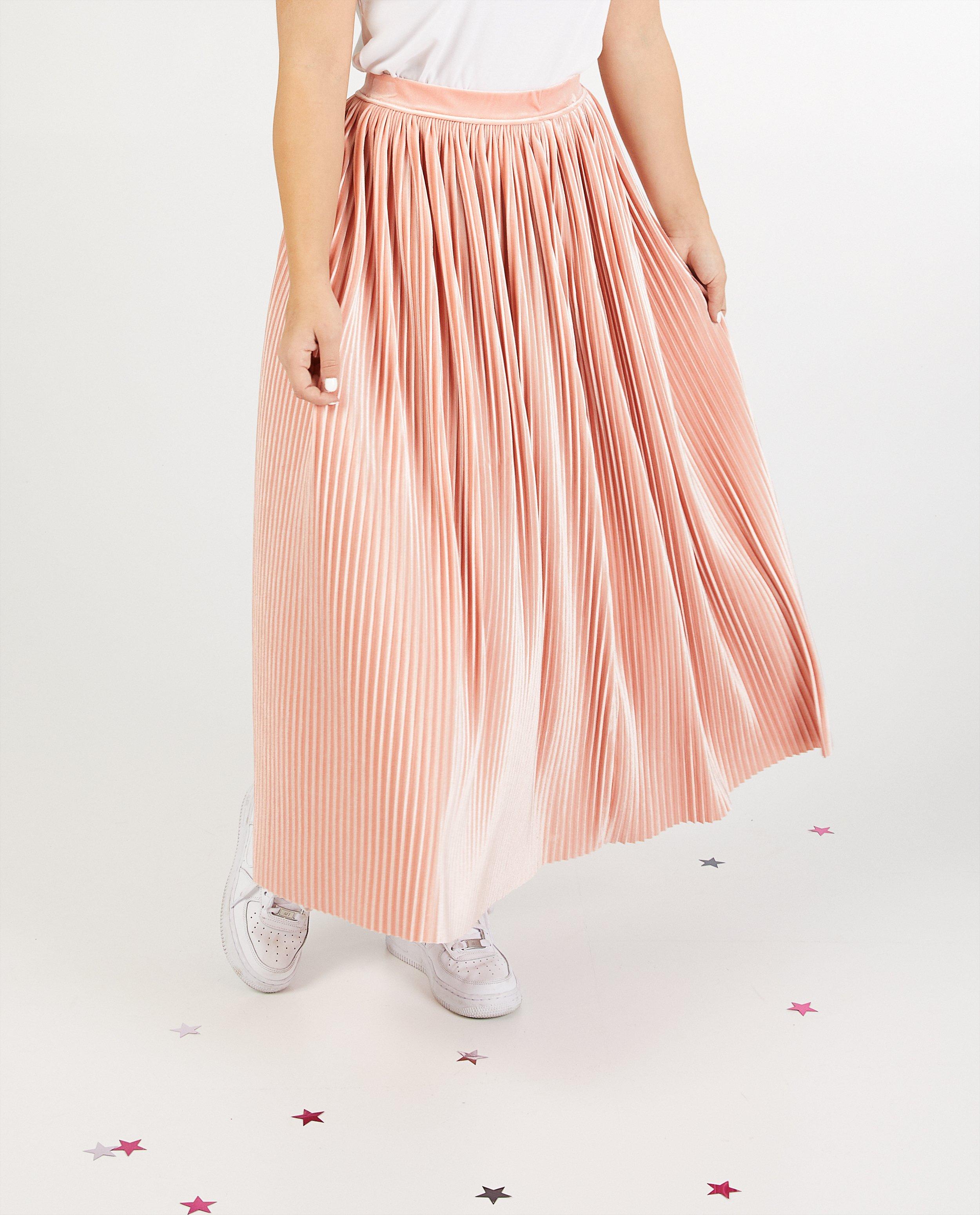 Rokken - Fluwelen rok in roze Steffi Mercie