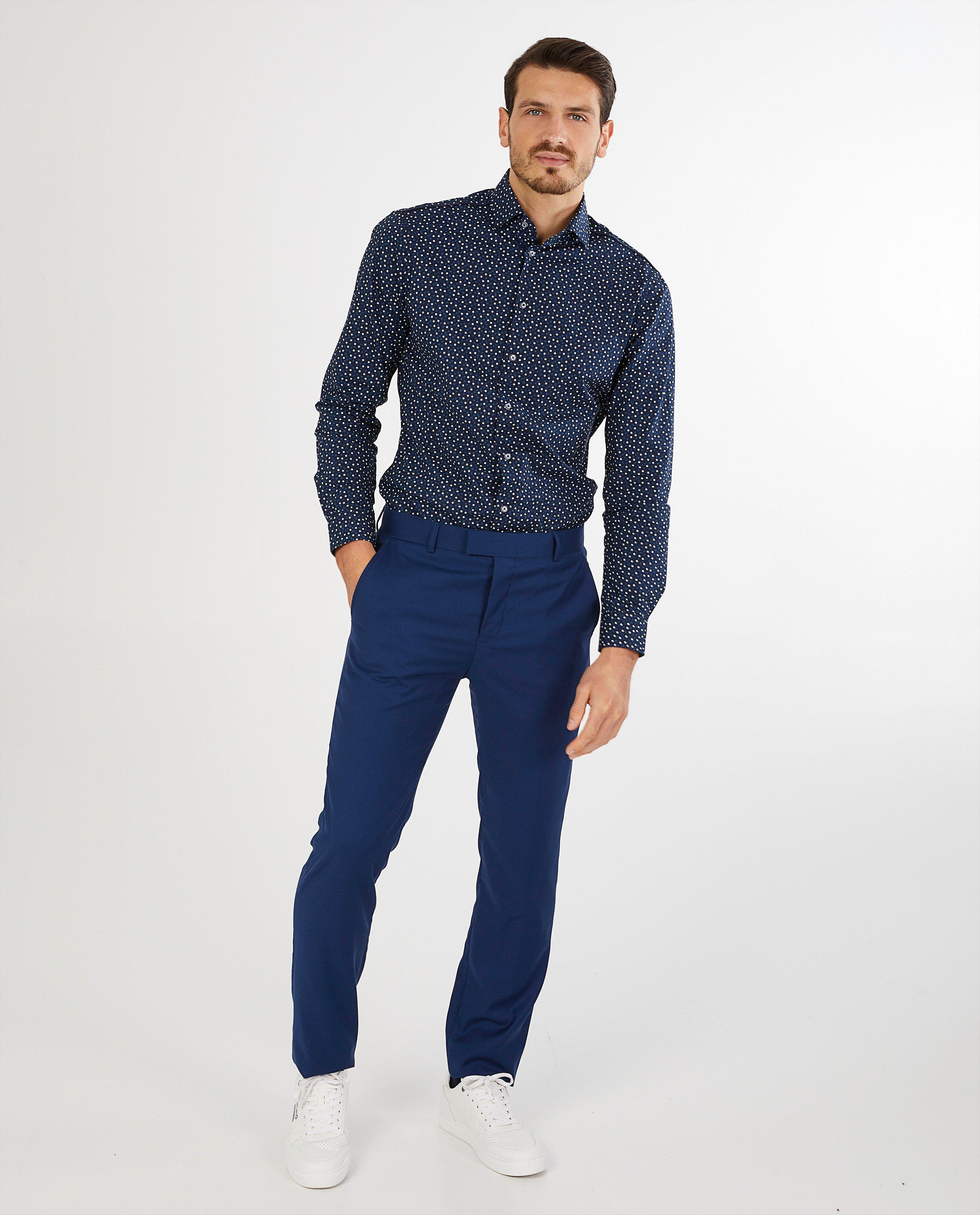 Blauw hemd met print - Twinning - Iveo