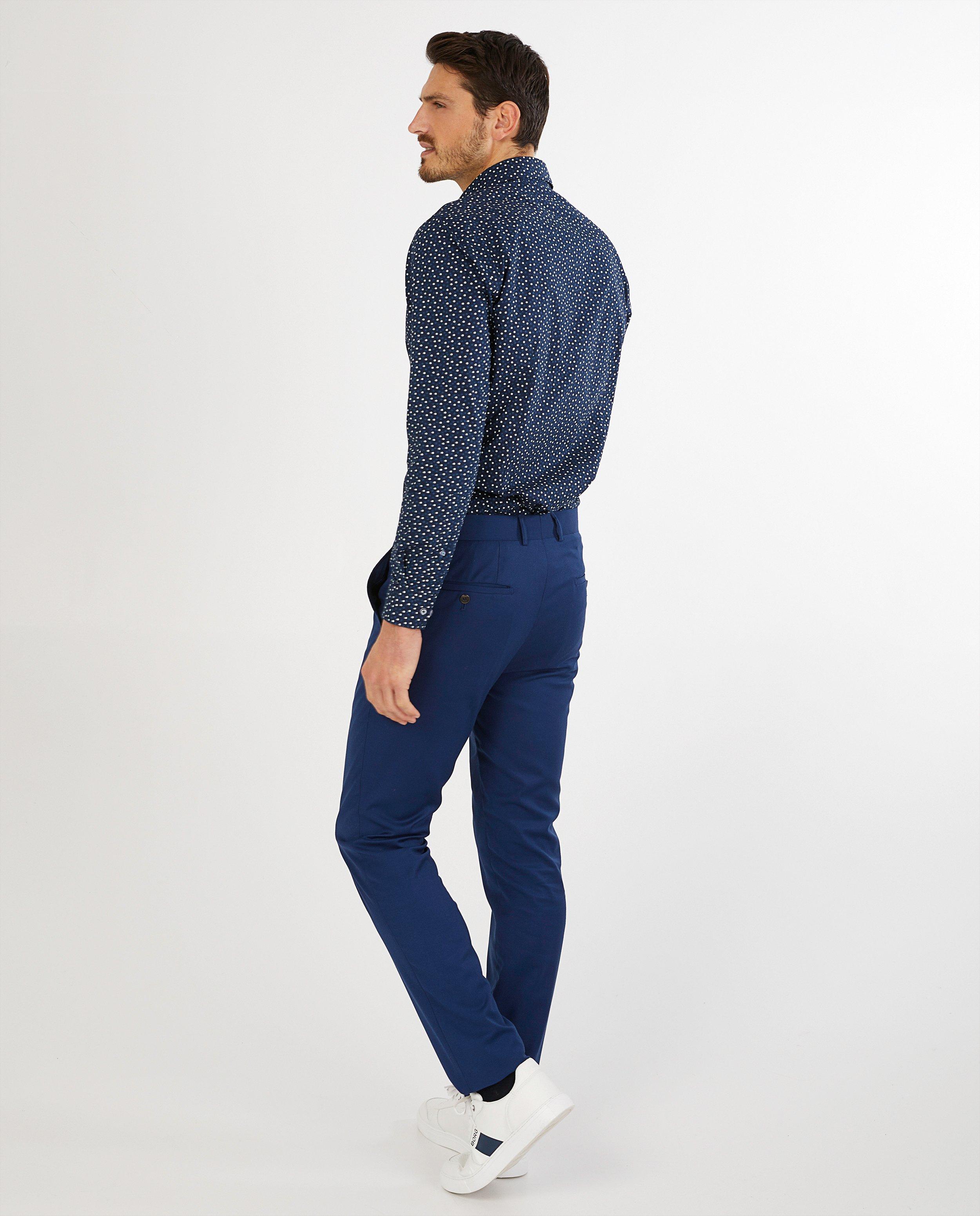 Hemden - Blauw hemd met print