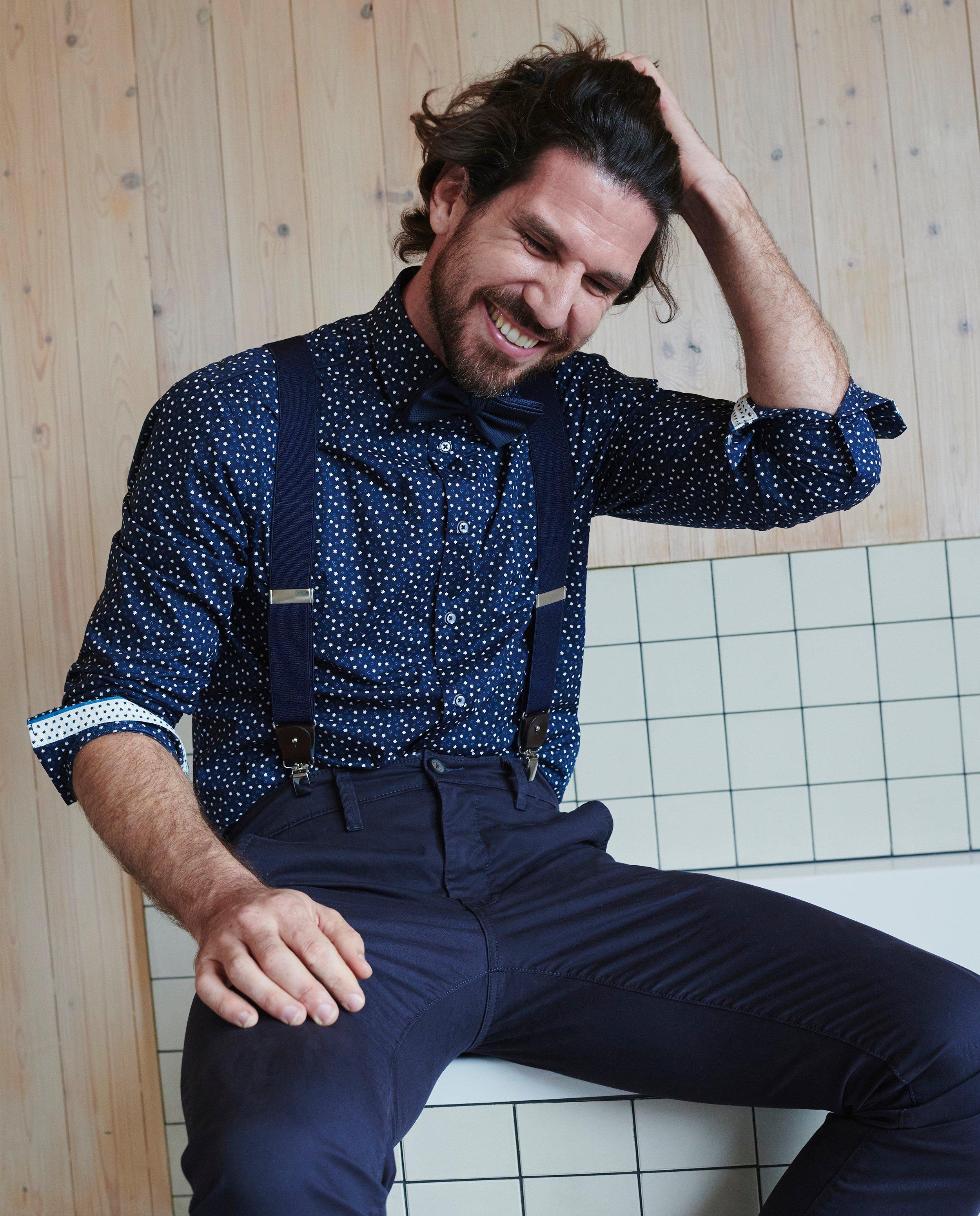 Hemden - Blauw hemd met print
