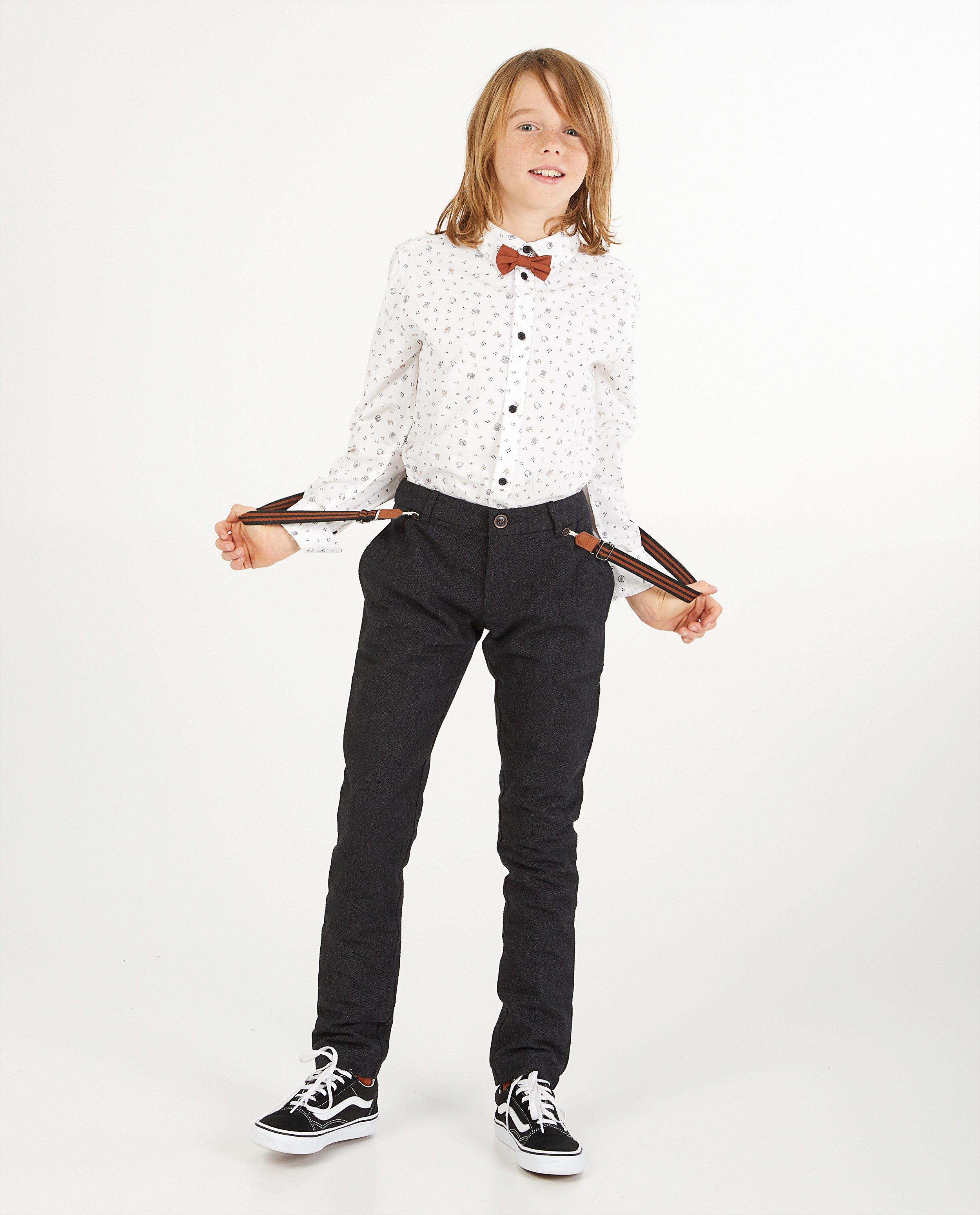 Zwarte broek met bretellen - afneembaar - Fish & Chips