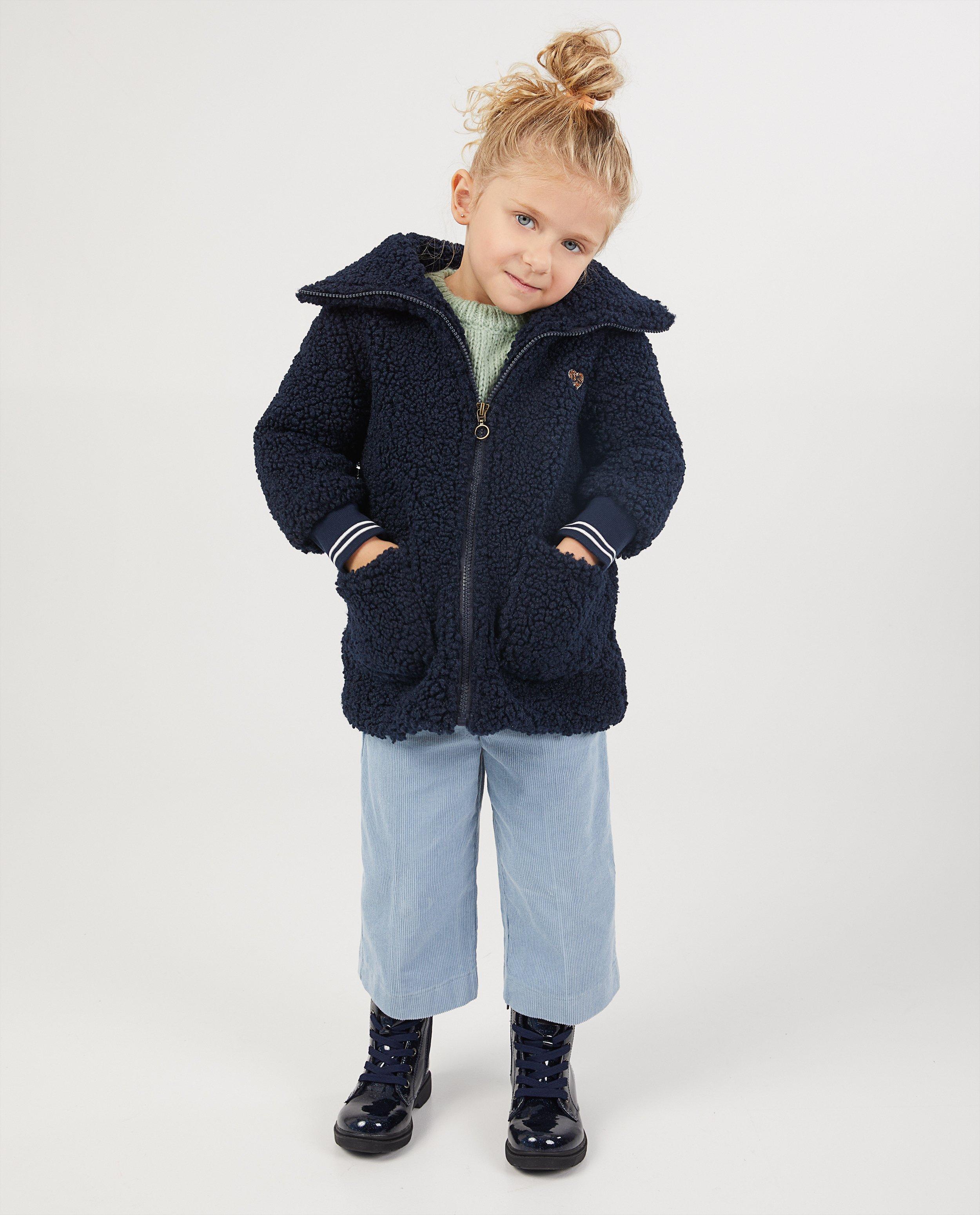 Manteau peluche bleu foncé Looxs - doux - Looxs
