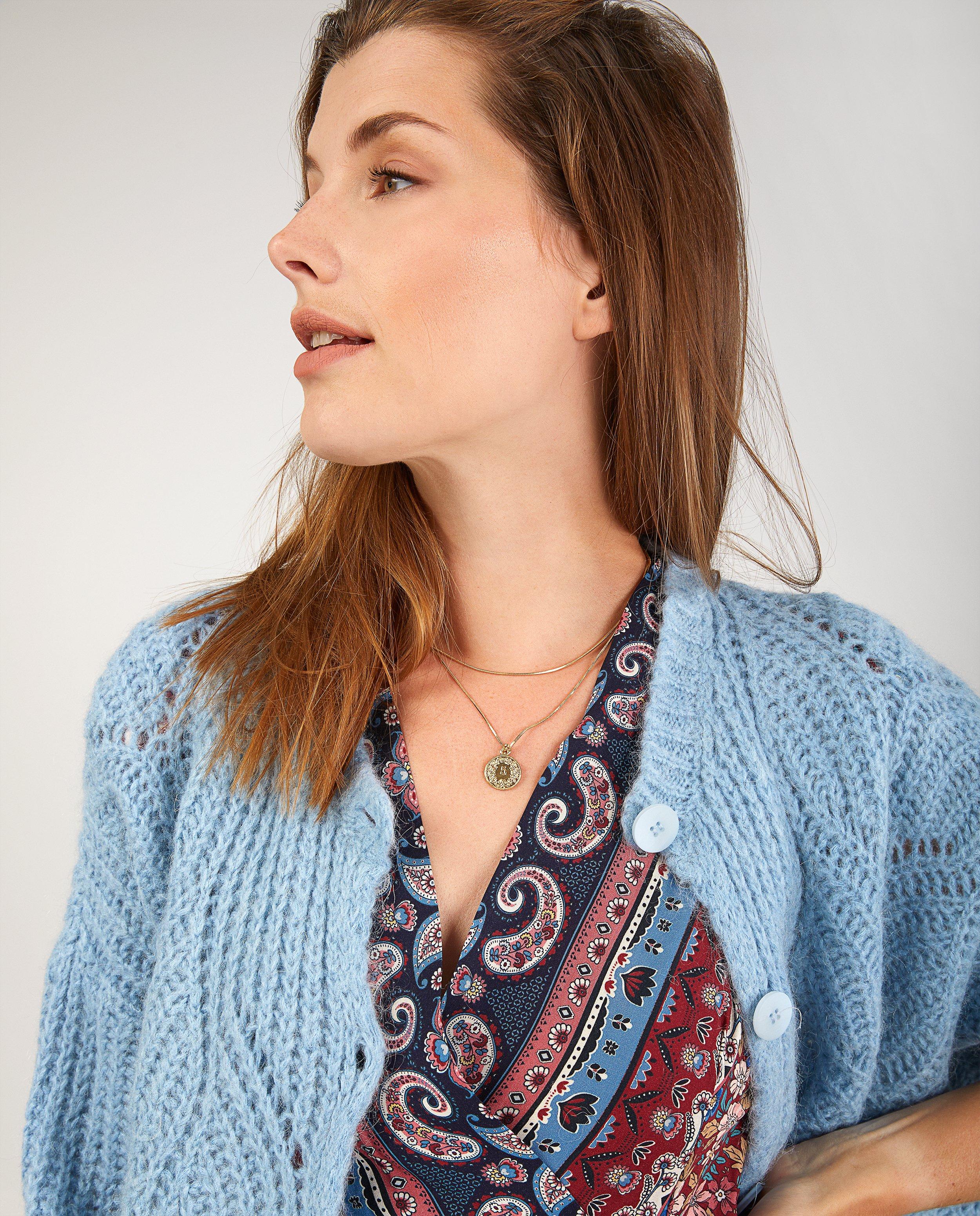 Lichtblauw vest met ajourpatroon - Product Detail - blauw - afbeelding nummer 4