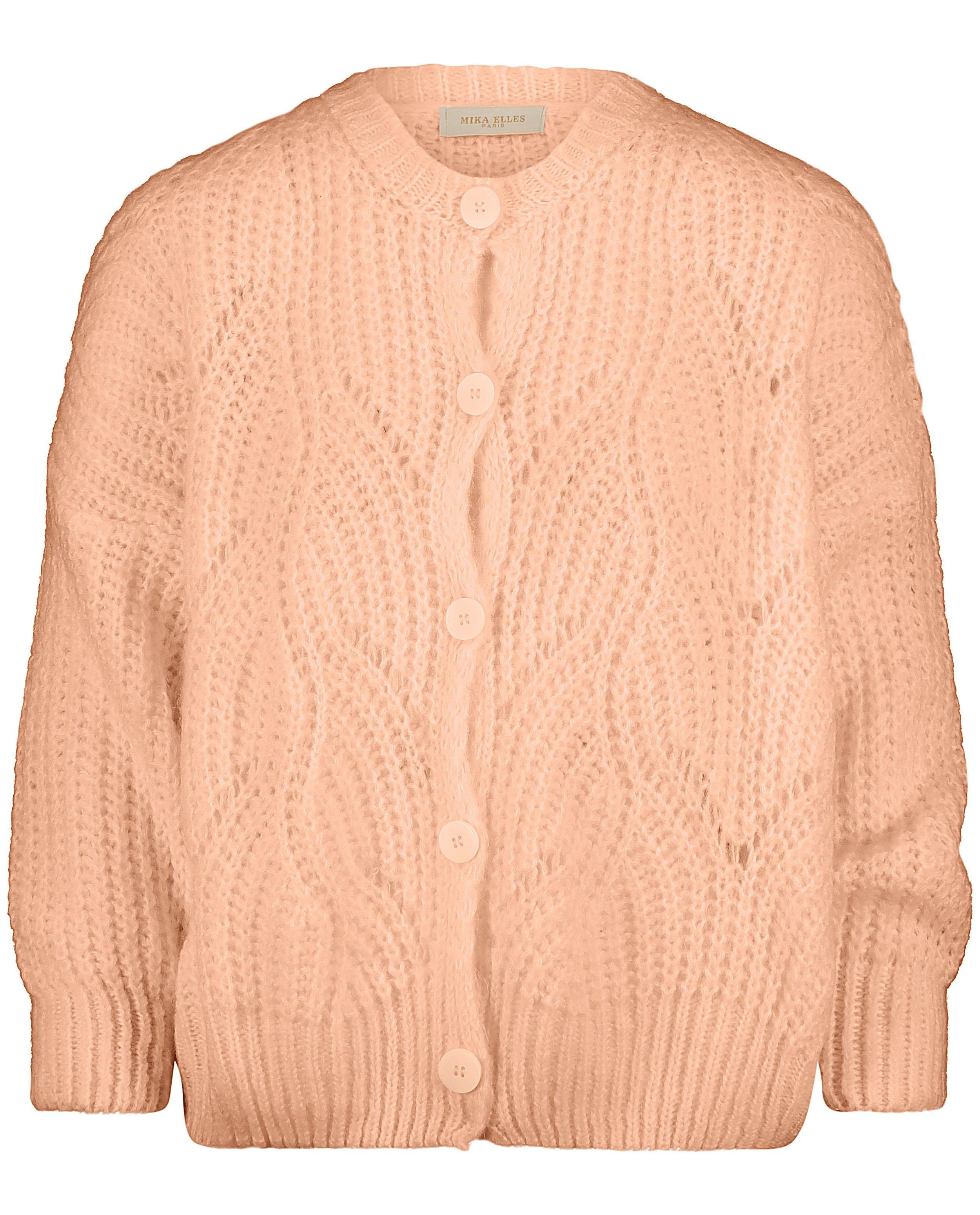 Cardigans - Roze vest met ajourpatroon