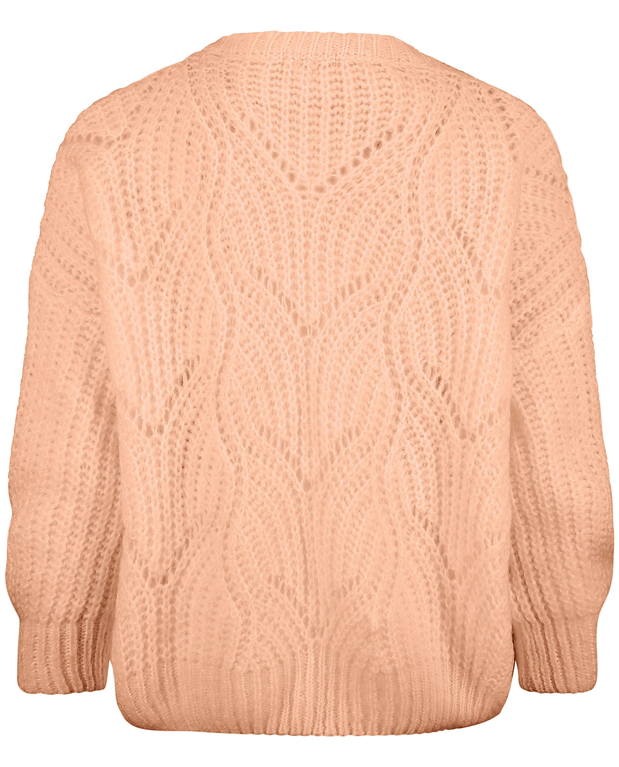 Cardigans - Roze vest met ajourpatroon