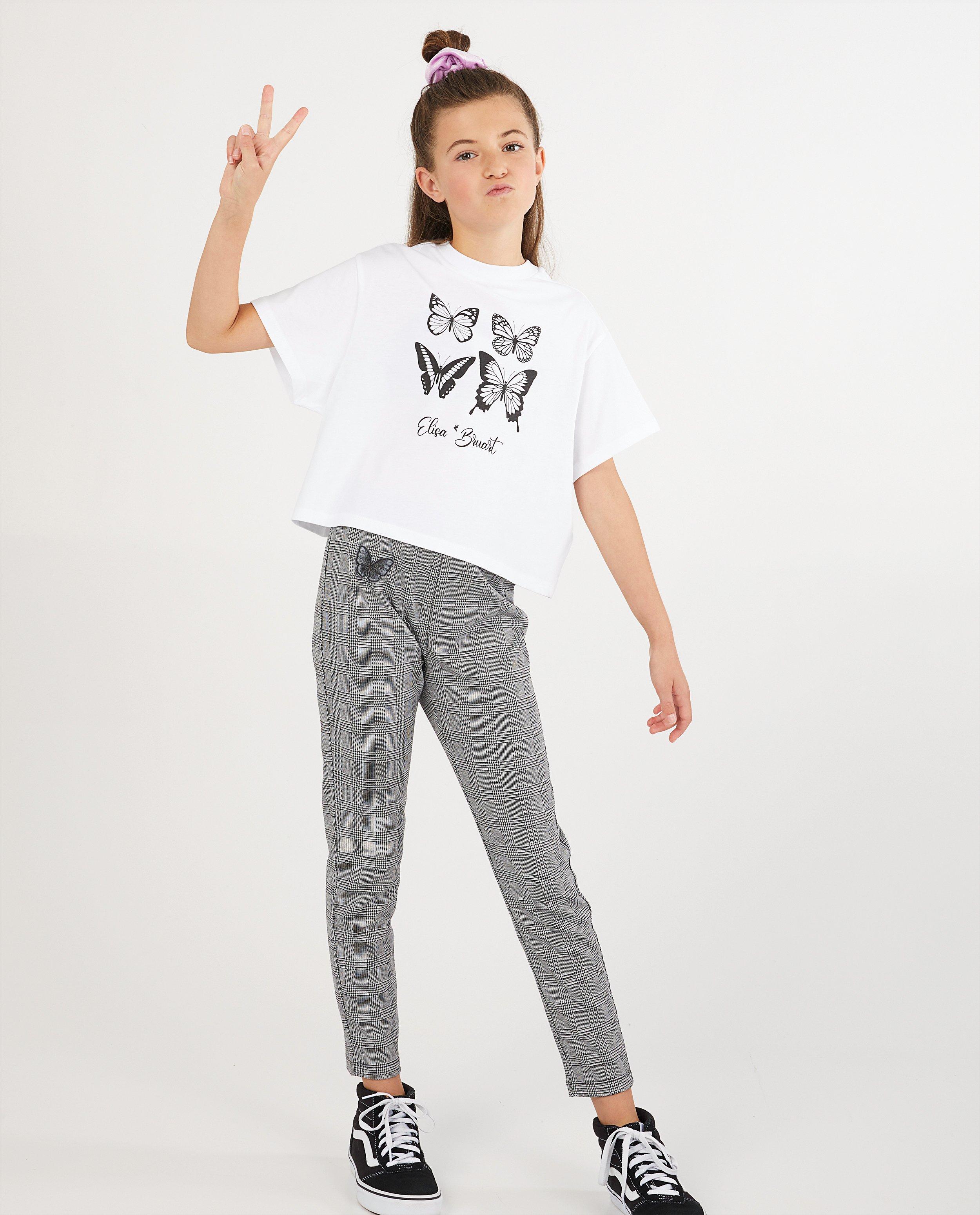 T-shirt blanc avec imprimé Elisa Bruart - papillons - Elisa Bruart
