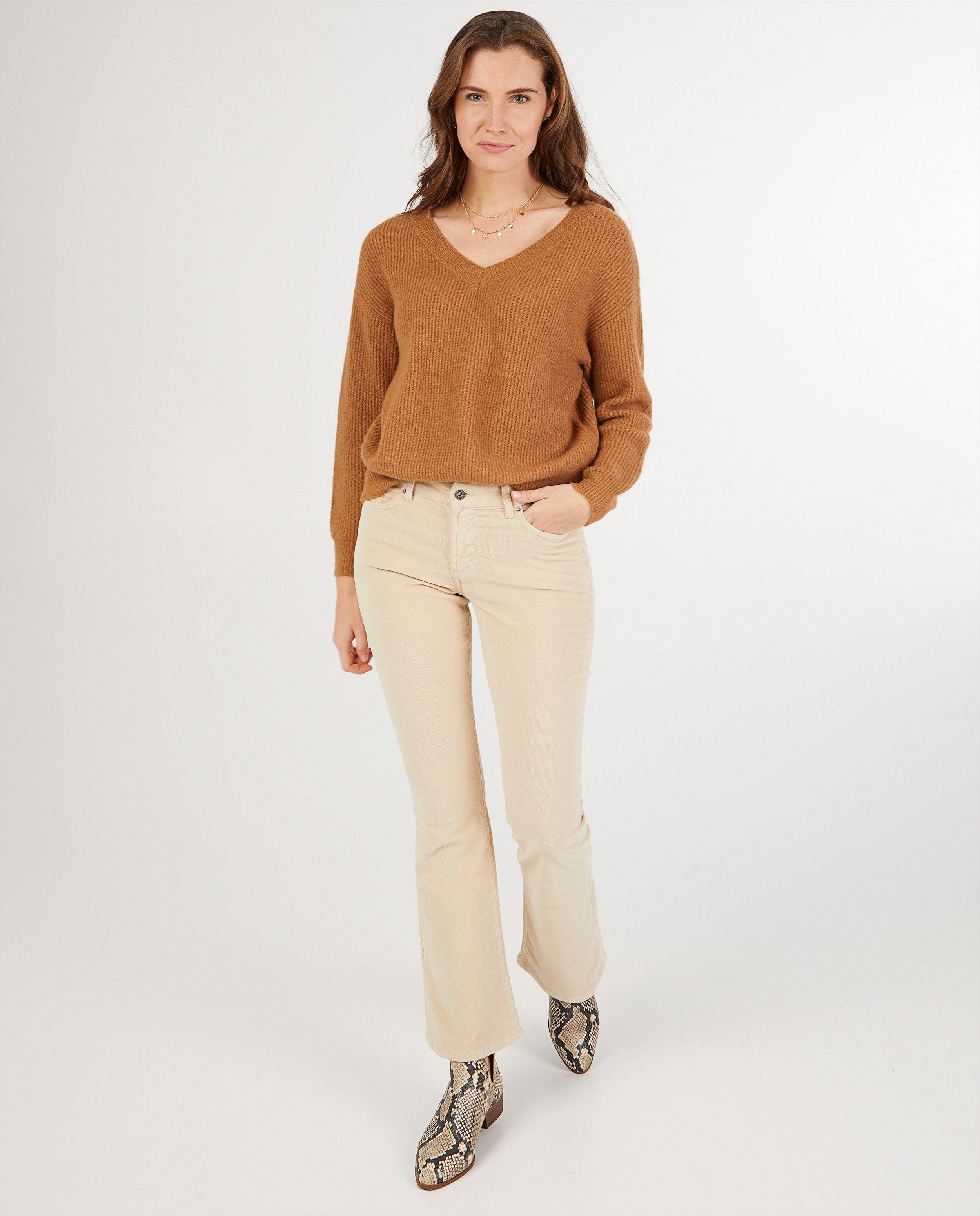 Pantalon bootcut en velours côtelé Sora - écru - Sora