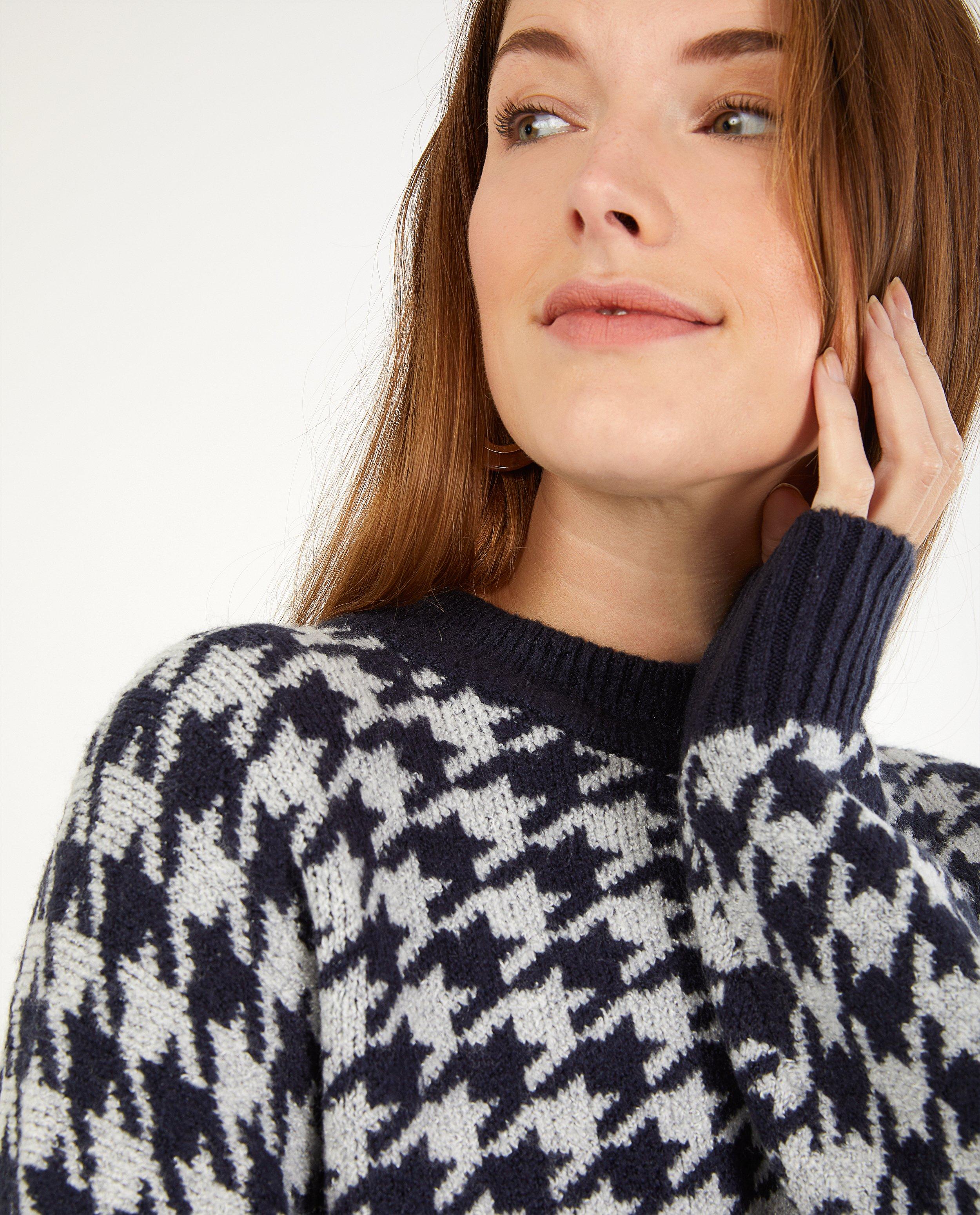 Blauwe trui met pied-de-poule Sora - Product Detail - donkerblauw - afbeelding nummer 4