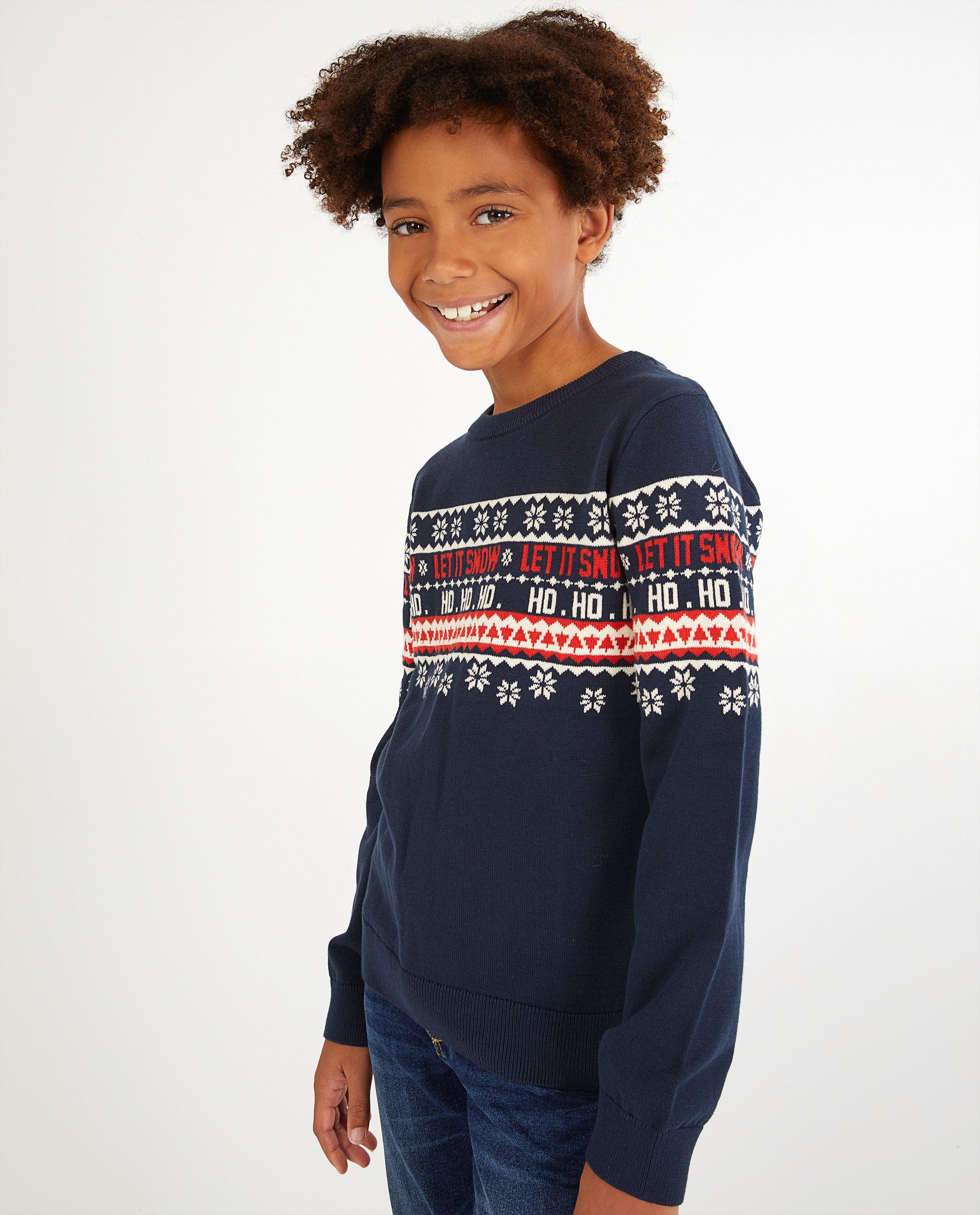 Pulls - Blauwe kersttrui, 7-14 jaar
