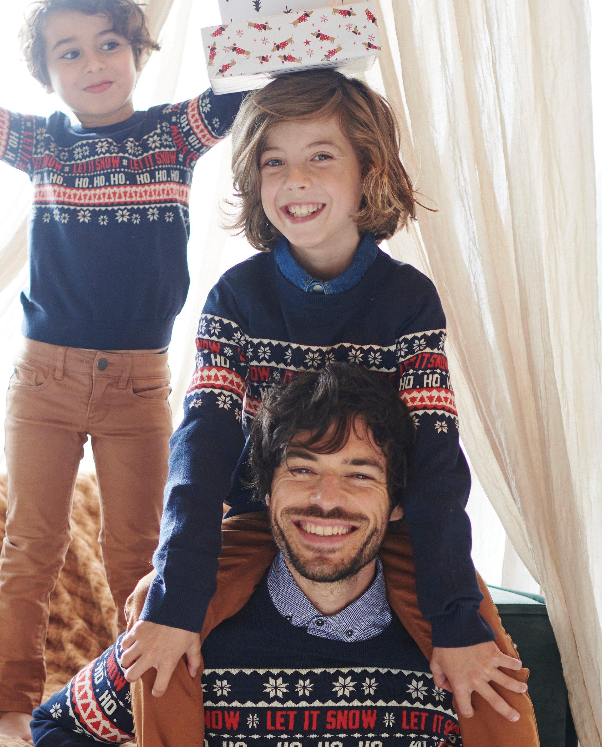 Pulls - Blauwe kersttrui, 7-14 jaar