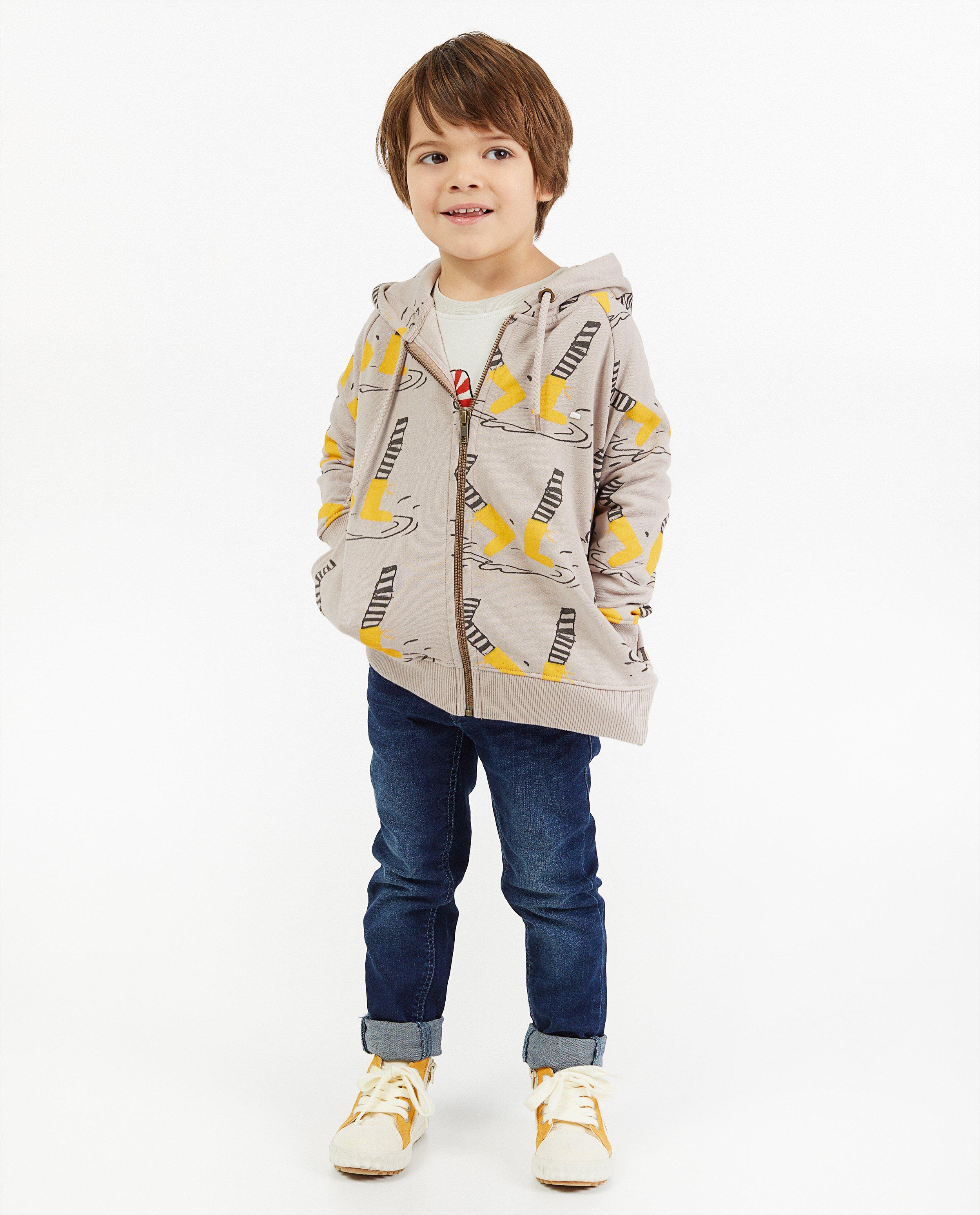Beige sweatvest Nadadelazos - met print - Nadadelazos